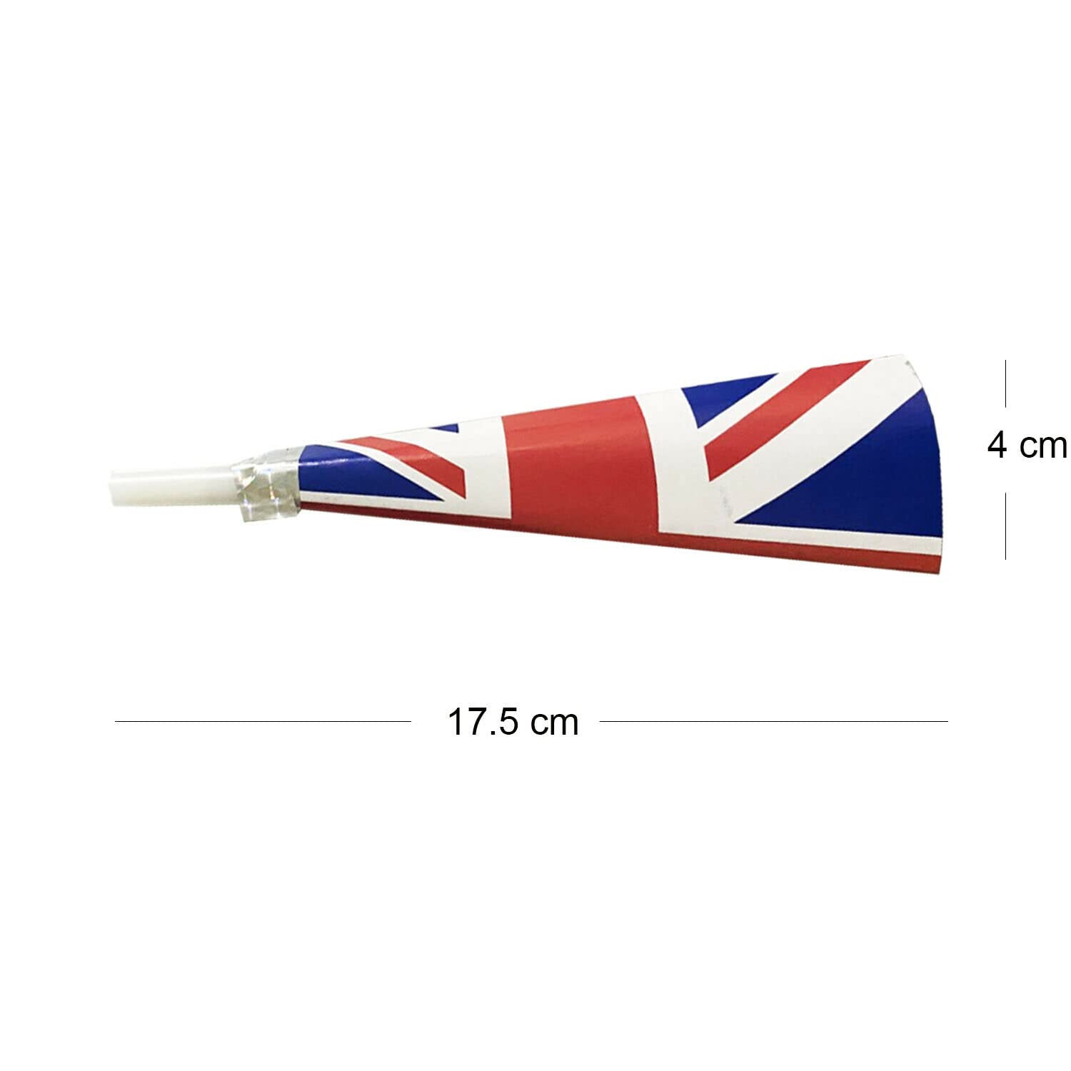 Lizzy 5-Pack Union Jack Party Horns - Queen Elizabeth II Memorial Banner for Royal Events, Patriotic Noise Makers & Party Whistles - Perfect for UK Themed Parties, Jubilee Celebrations & British Pride Decorations