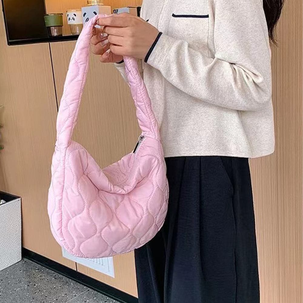 AG Collective Women's Lattice Pattern Shoulder Bag - Versatile Crossbody Purse for Work, Travel & Everyday Use | Stylish Handbag with Adjustable Strap