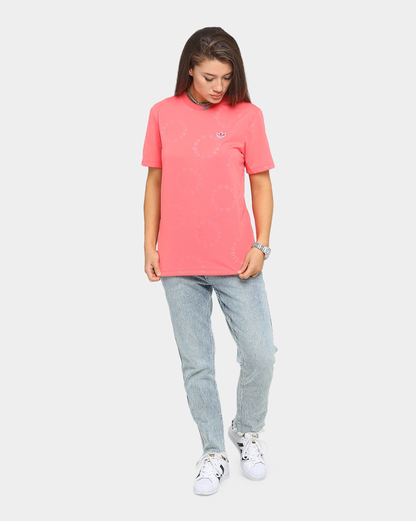 Adidas Women's Short Sleeve T-Shirt - Magenta Pink Athletic Top for Running, Gym & Casual Wear