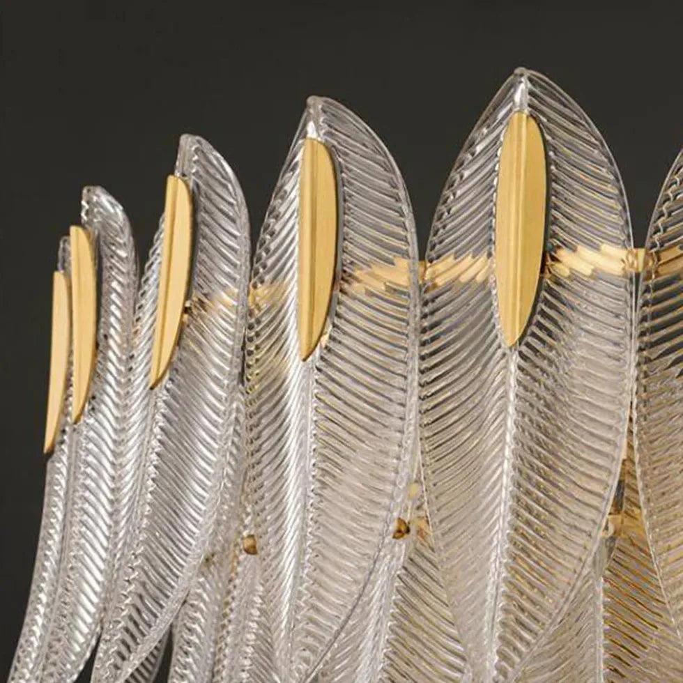 Elegant Gold Crystal Leaf-Shaped Pendant Light - Modern Chandelier for Dining Room, Living Room & Bedroom Lighting
