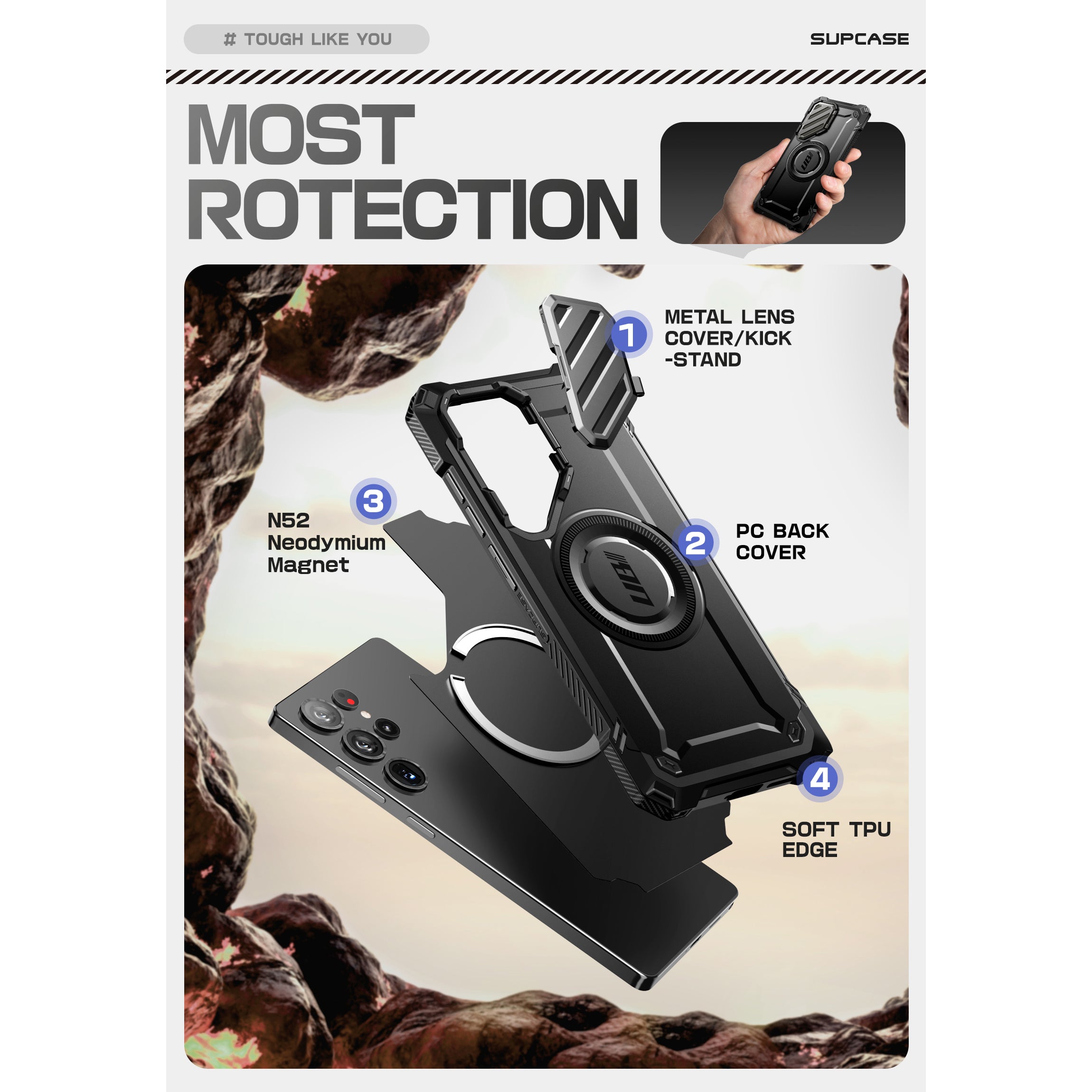 Samsung Galaxy S25 Ultra Unicorn Beetle MAG XT Protective Bumper Case - Shockproof & Military-Grade Protection - Slim Fit Design - Perfect for Outdoor Adventures & Daily Use (Black)