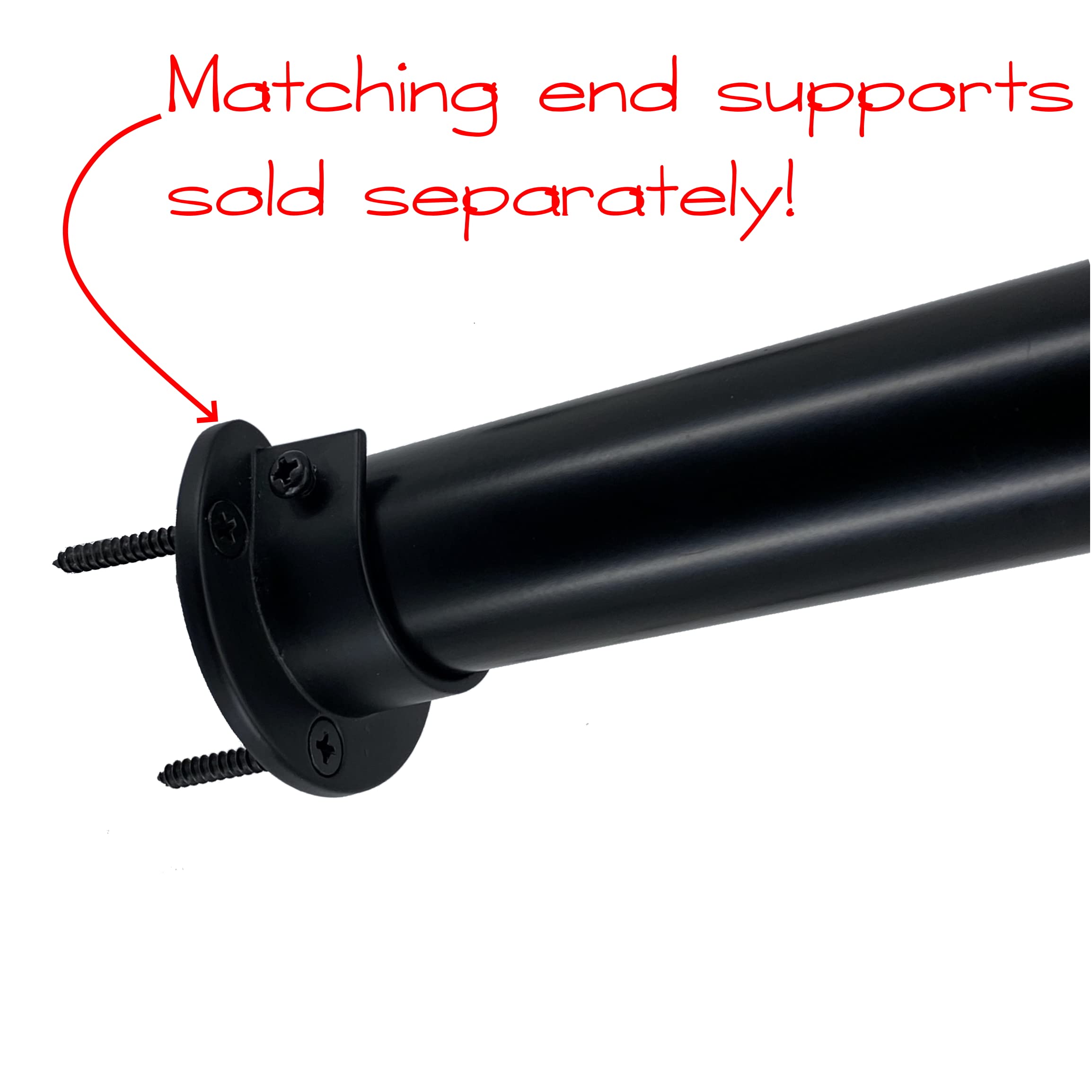 Desunia 72 Inch Heavy Duty Round Closet Rod - 32mm Diameter Black Clothes Pole (4 Pack) | Sturdy Closet Organizer for Hanging Clothes, Coats & Accessories | Perfect for Bedroom, Walk-in Closet & Laundry Room Organization