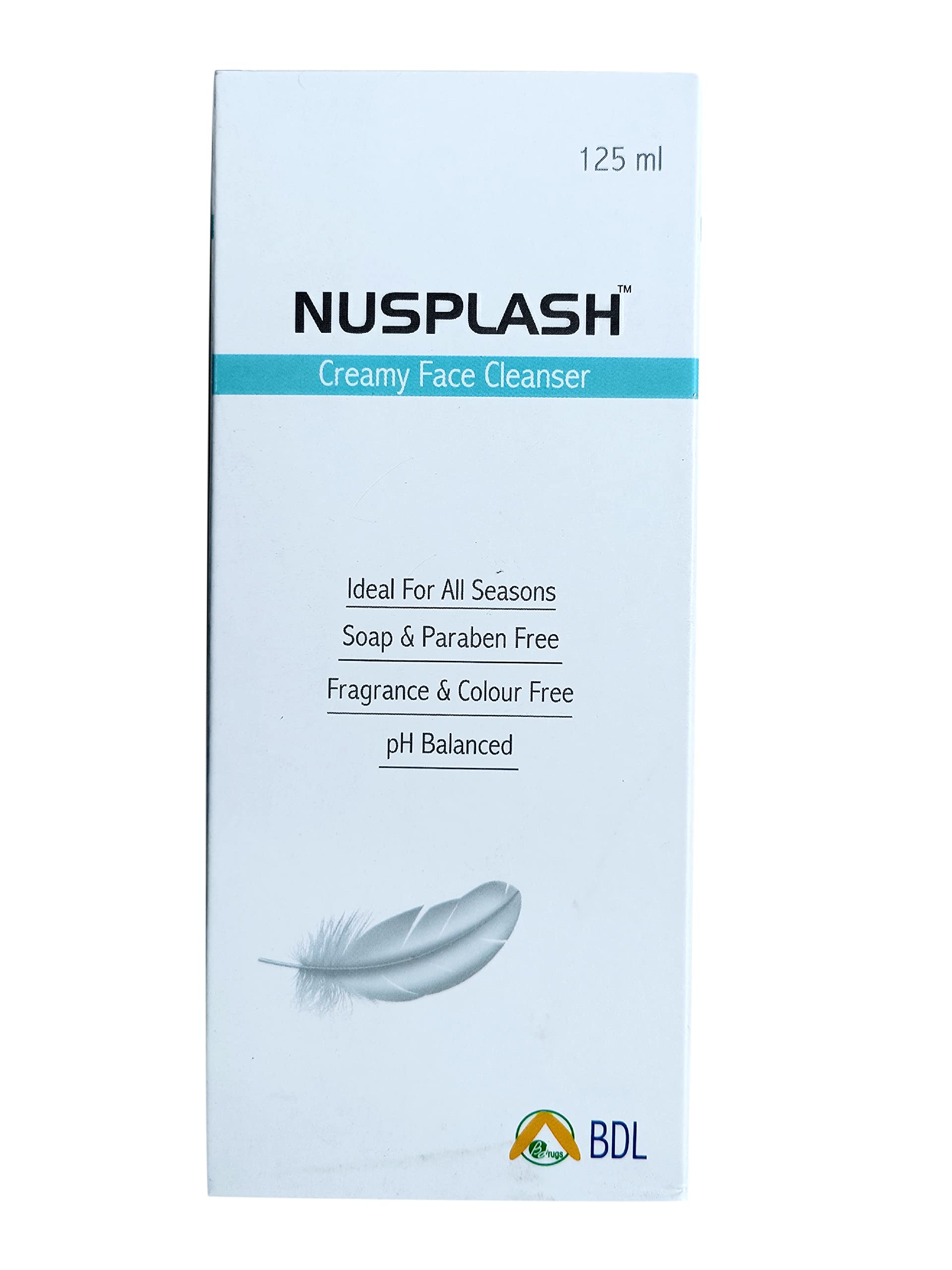 Nusplash Creamy Face Cleanser 125ml - Gentle Foaming Facial Wash for All Skin Types | Perfect for Daily Skincare Routine & Travel