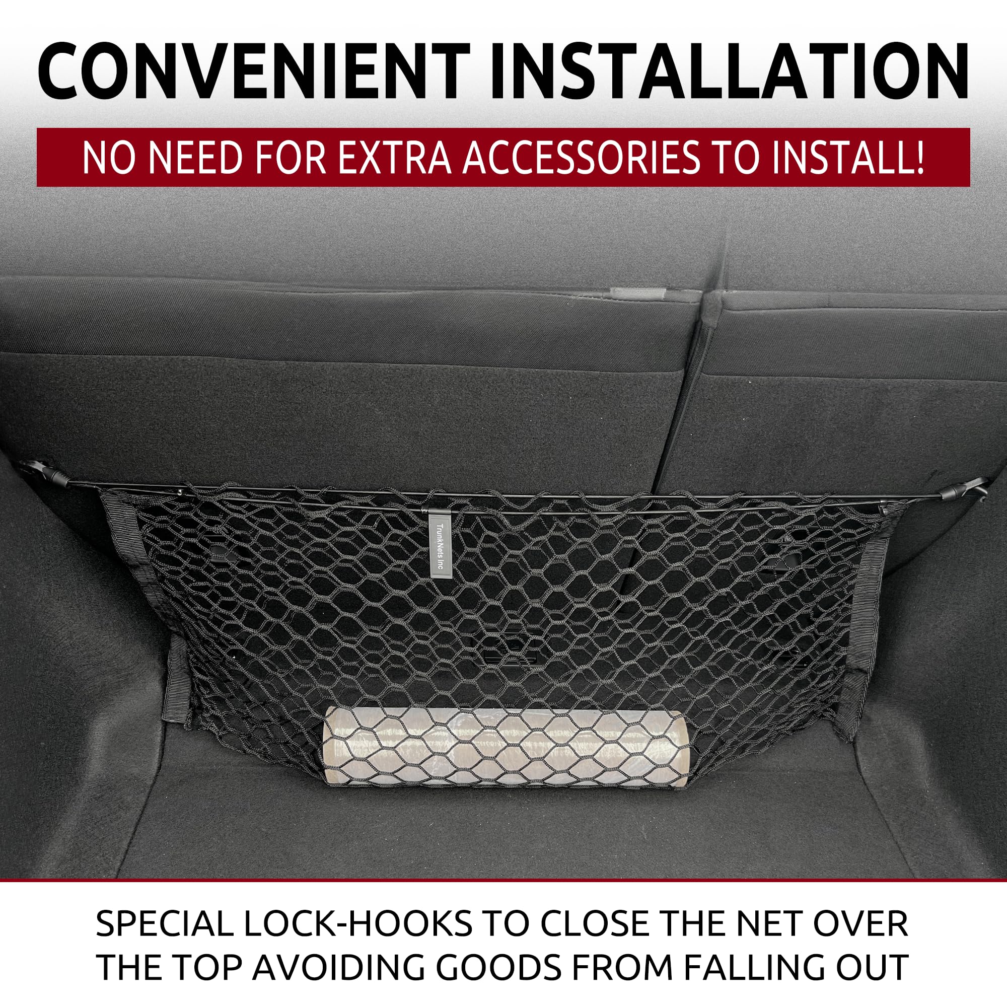 2022-2025 Honda Civic Rear Seat Elastic Trunk Cargo Net - Premium Envelope Style Storage Organizer for Hatchback Cars | Perfect for Road Trips, Grocery Hauling & Luggage Security