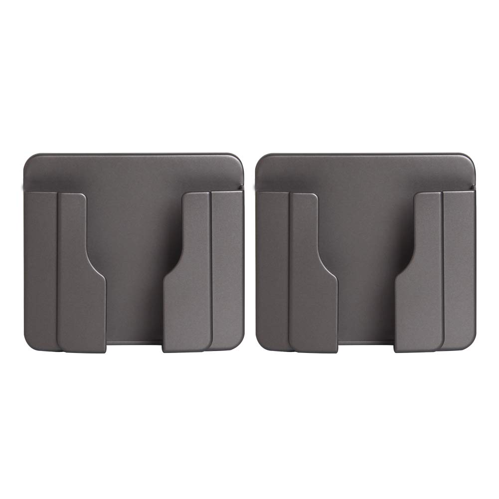 Universal Damage-Free Wall Mount Phone Charger Stand with Double-Sided Adhesive - Grey (2PCS) | Perfect for Bedroom, Office & Kitchen Organization | Holds Phones, Remotes & Small Devices