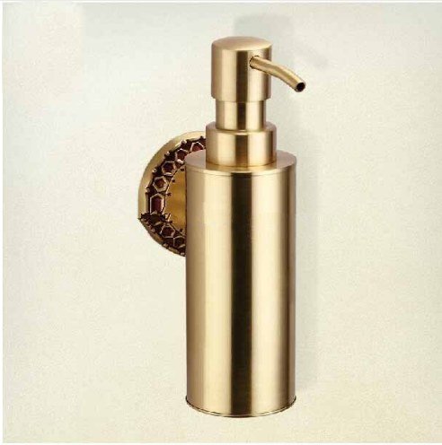 GOWE Modern Round Solid Brass Soap Dispenser - Wall Mounted Liquid Soap Dish Holder for Bathroom & Kitchen | Elegant Home Decor for Sink Countertop & Vanity