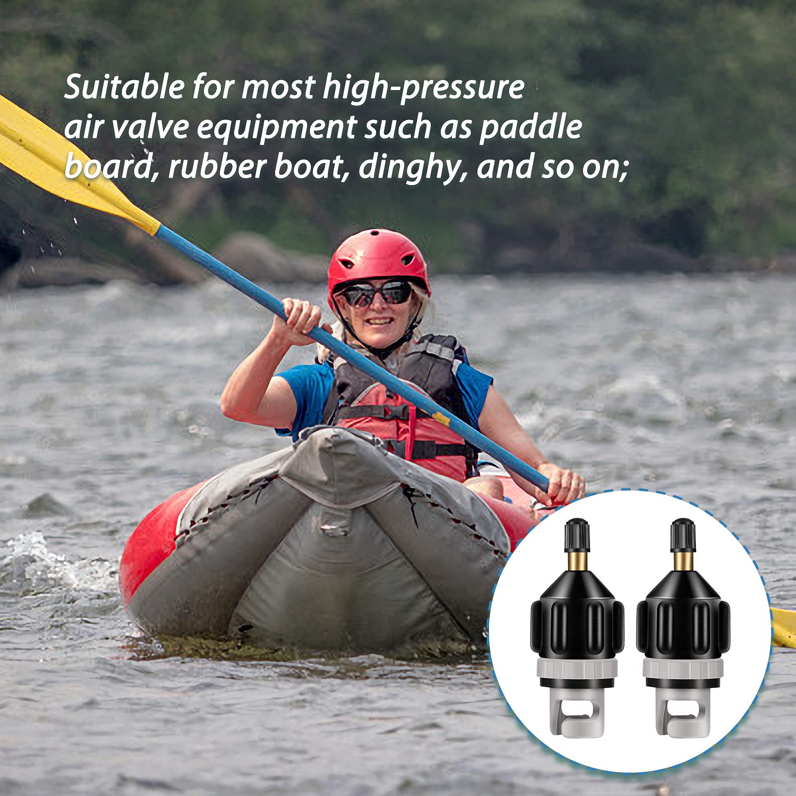 Universal Air Pump Converter Adapter - Schrader Valve to Inflatable Boat/SUP Pump - Compatible with Kayak, Canoe, Paddleboard Accessories (Black, 1-Pack) - Perfect for Water Sports, Camping & Outdoor Adventures