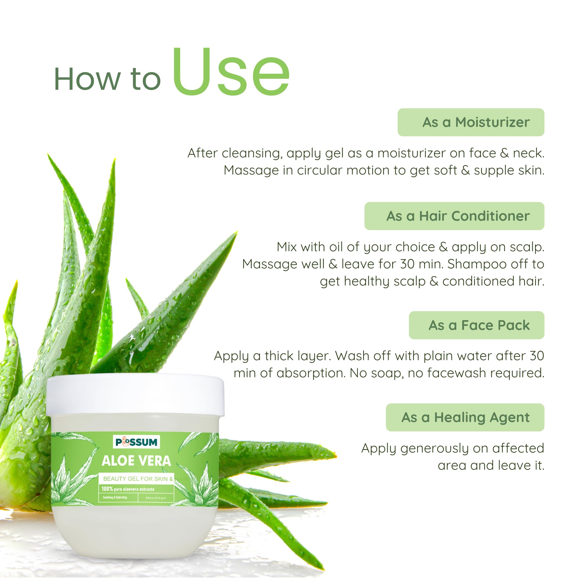 **100% Organic Pure Aloe Vera Gel with Vitamin E for Skin & Hair – 200gm | Hydrating, Moisturizing & Soothing Face, Body & Scalp Care | Perfect for Sunburn Relief, After-Shave, Hair Mask & Daily Skincare Routine**