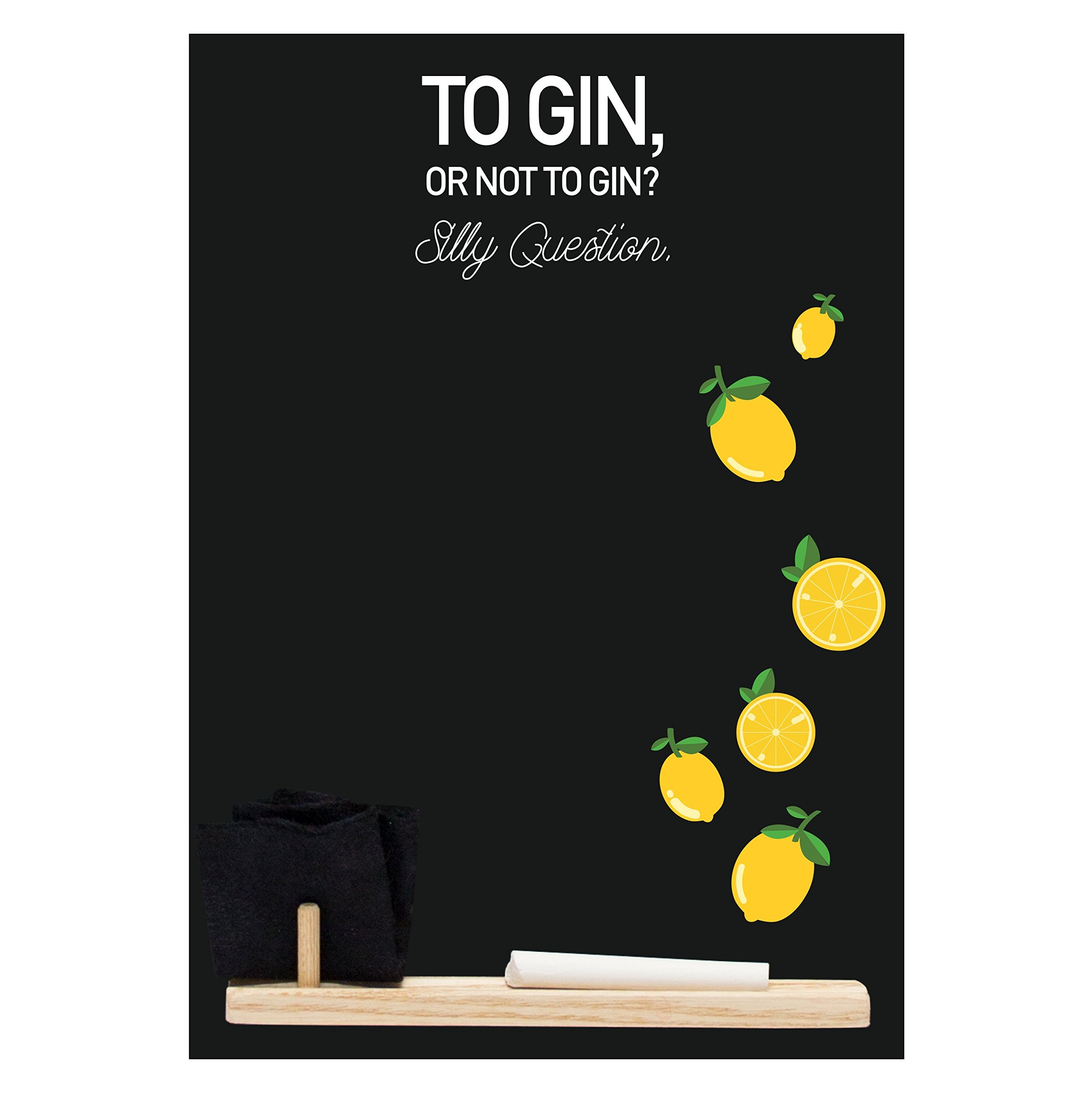 Small Black Chalkboard with Tray - Wooden Memo Board Includes Chalk & Felt Eraser (29.7x20.7x1cm) - Perfect for Kitchen, Office, or Classroom Organization