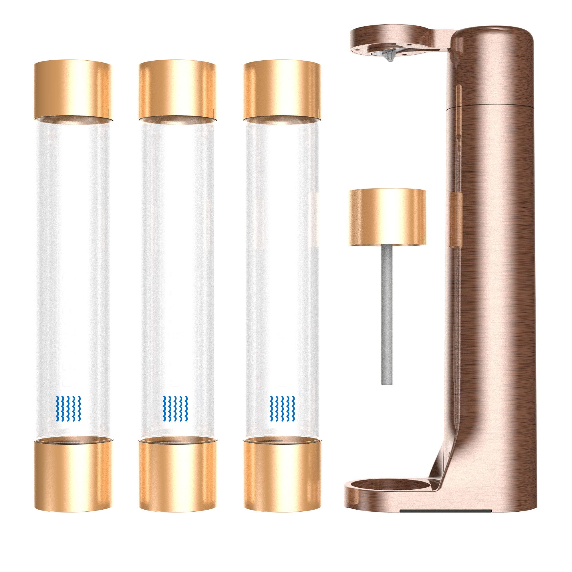 Fizzpod Sparkling Water Maker Machine - Soda Maker with 1L Carbonating Bottle & 3 Extra Bottles, Infused Fruit Flavors, Compatible with 60L CO2 Carbonator - Perfect for Home, Office, Parties & Healthy Hydration
