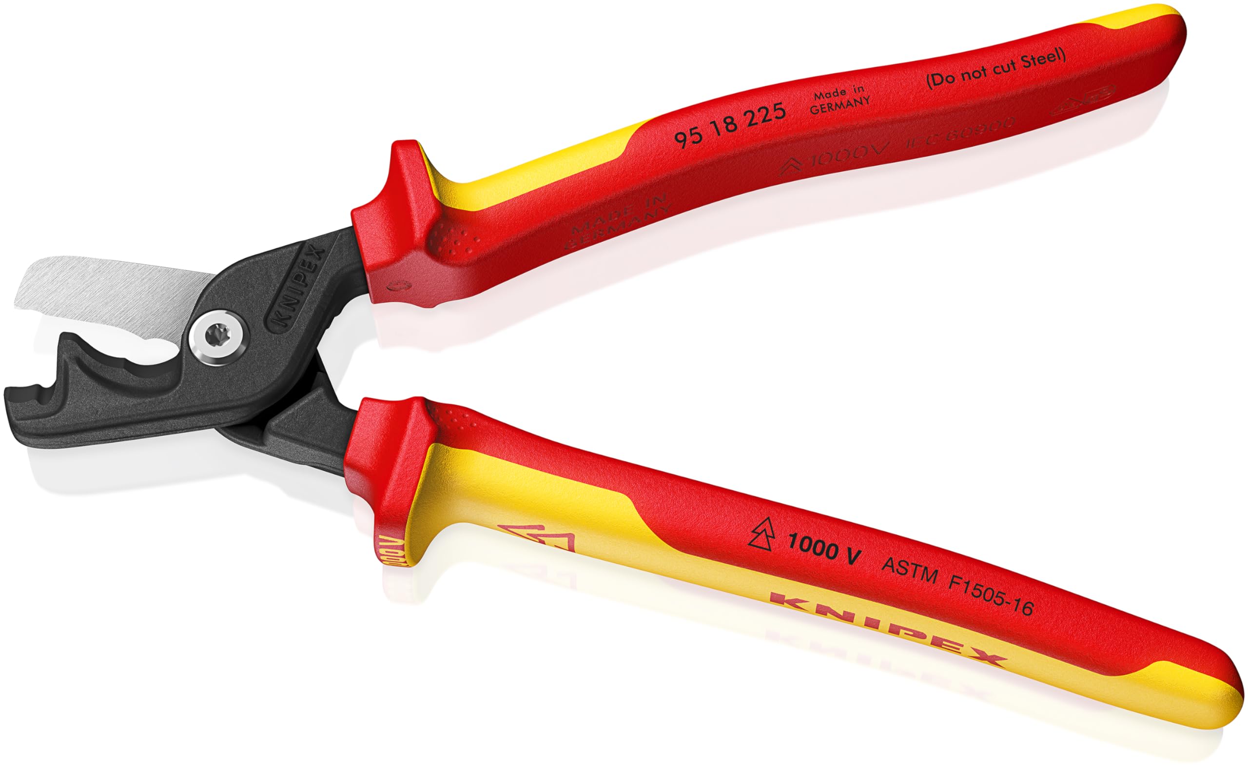 KNIPEX 95 18 225 US StepCut® XL Insulated Cable Shears - 9