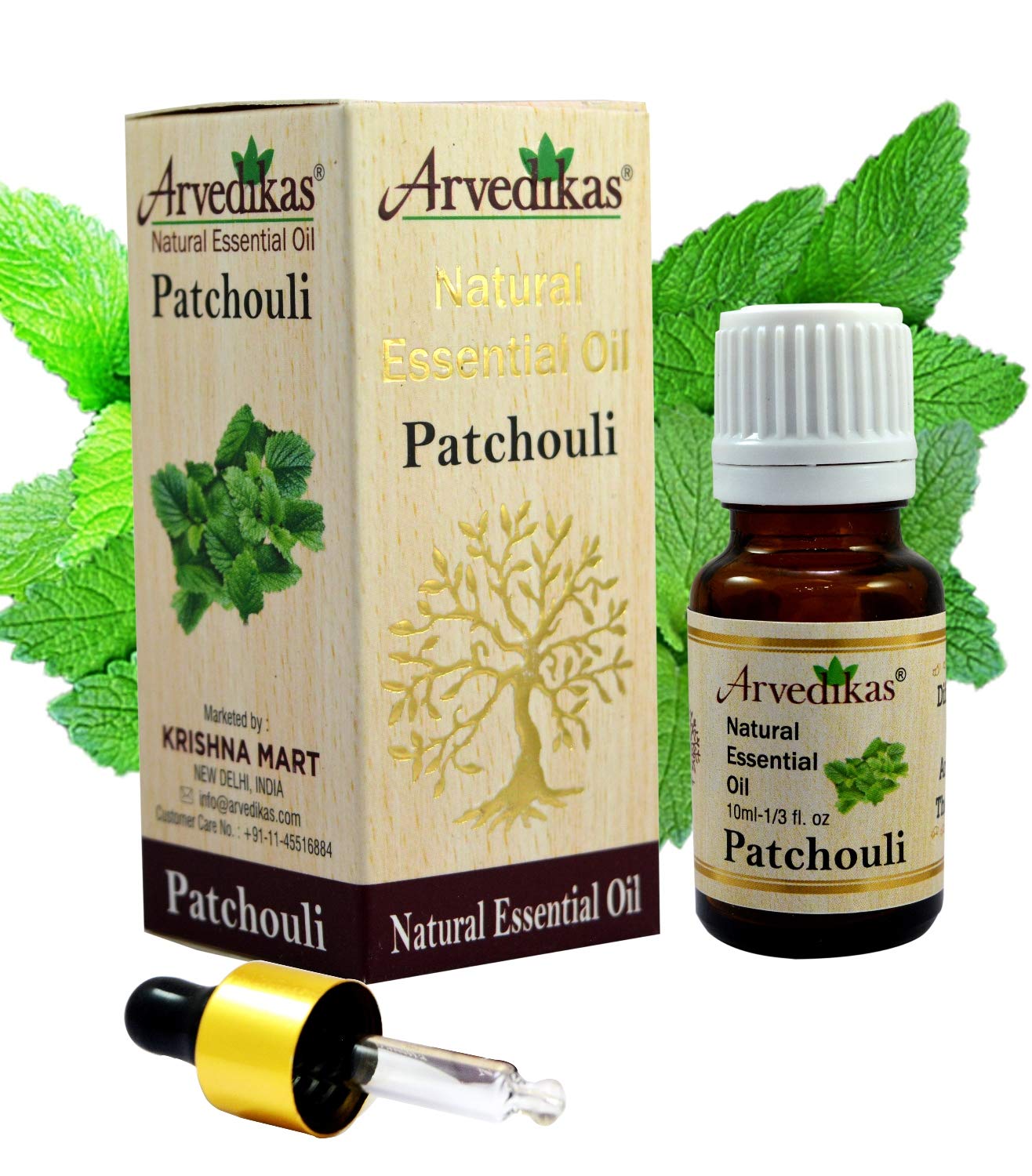 Arvedikas Patchouli Essential Oil 10ml - Promotes Healthy Hair, Glowing Skin & Hair Fall Control | Perfect for Aromatherapy, Massage & DIY Skincare