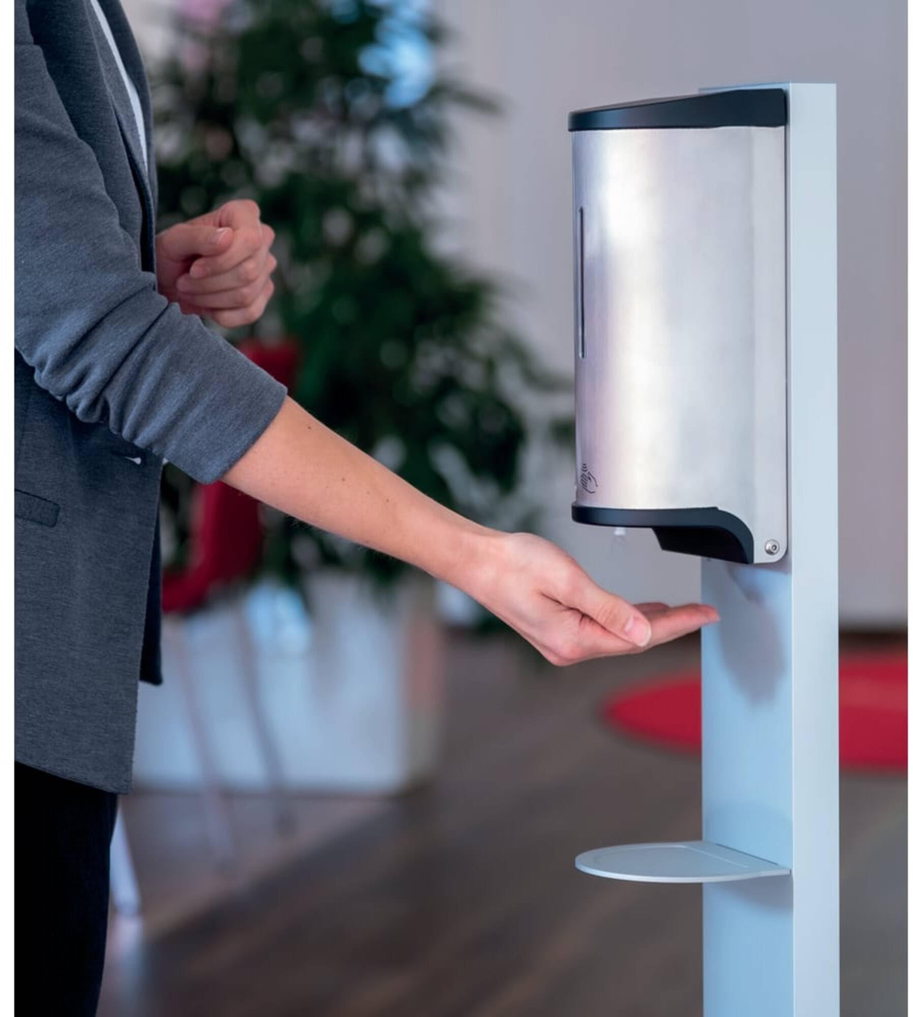EMCO Premium Stainless Steel Wall Mount Soap Dispenser - Touchless Automatic Liquid Soap Dispenser for Kitchen, Bathroom, Restaurant & Commercial Use