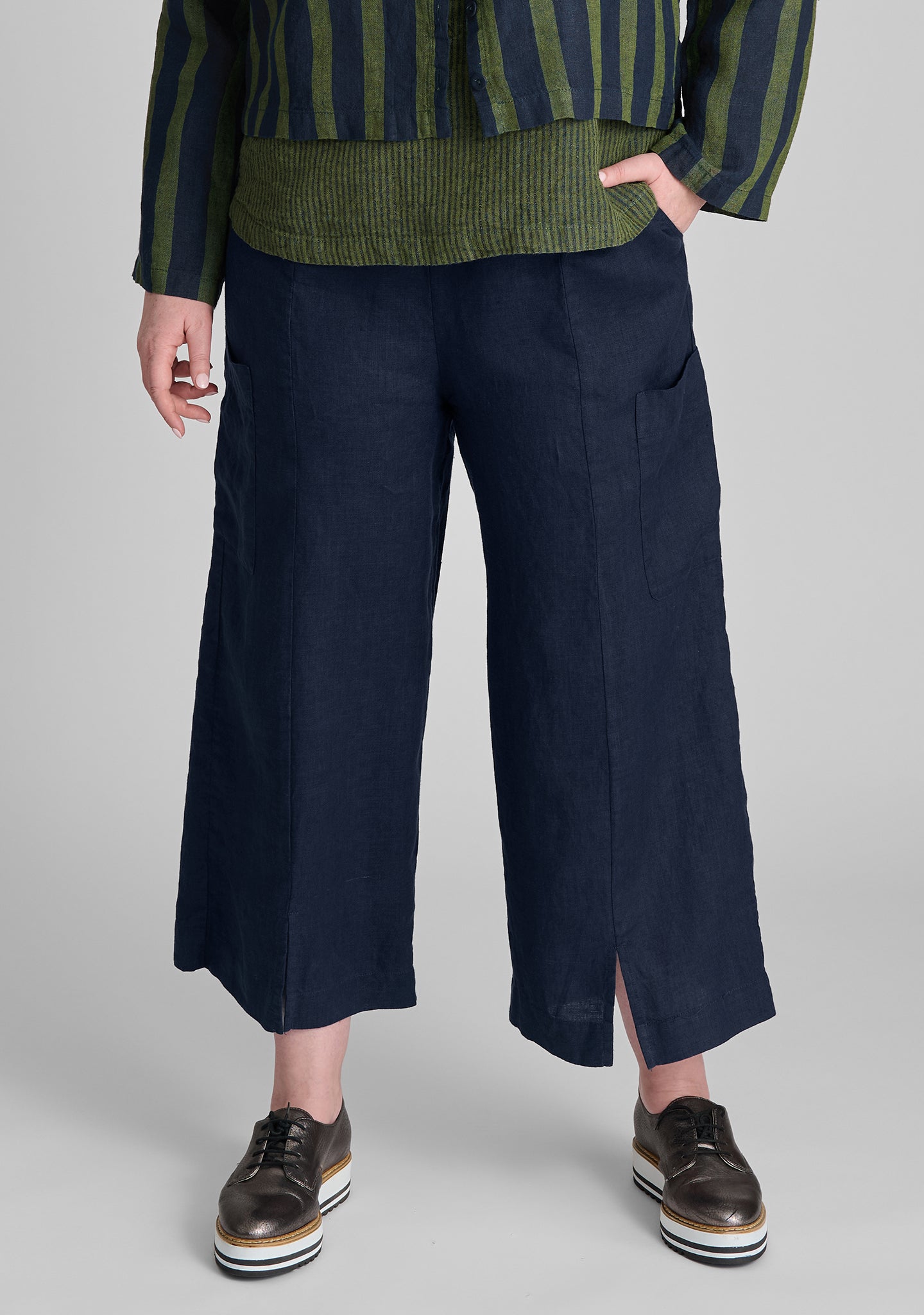 Modern Linen Pants for Women - Comfortable Elastic Waist Casual Trousers - Perfect for Summer, Travel & Lounge Wear