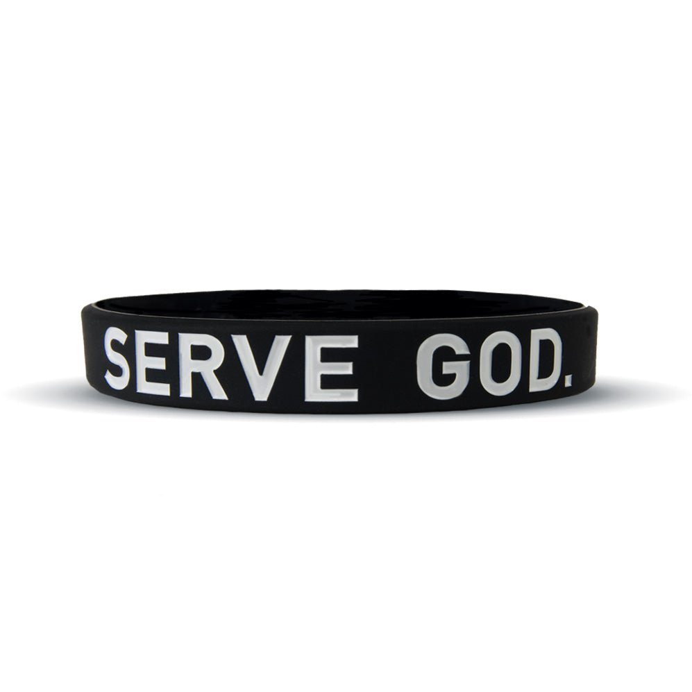 SERVE GOD Wristband - Inspirational Christian Silicone Bracelet for Men & Women - Perfect for Church, Bible Study & Daily Faith Reminder