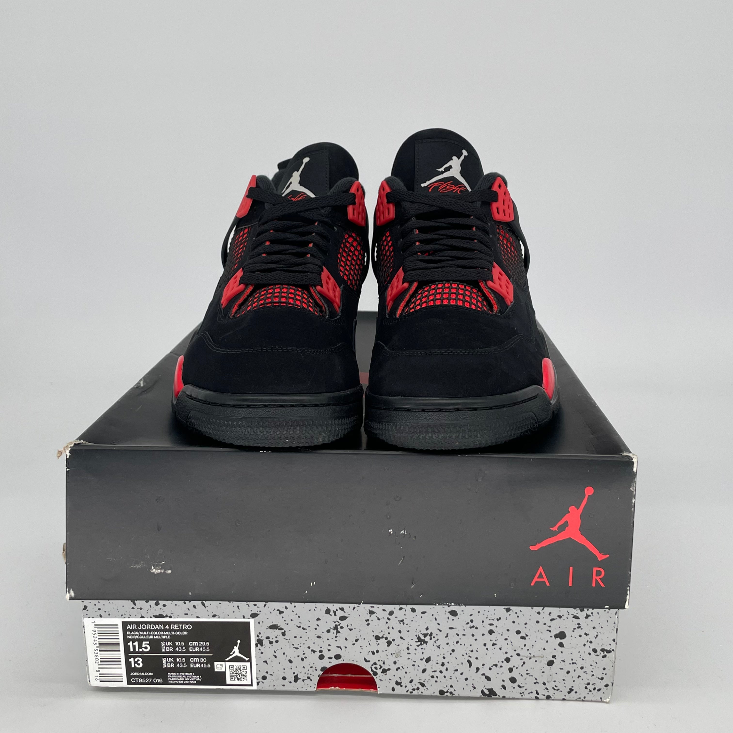 AIR JORDAN 4 Red Thunder Basketball Shoes Men's Size 11.5/13W (CT8527-016) - Retro Sneakers for Streetwear & Sports Performance