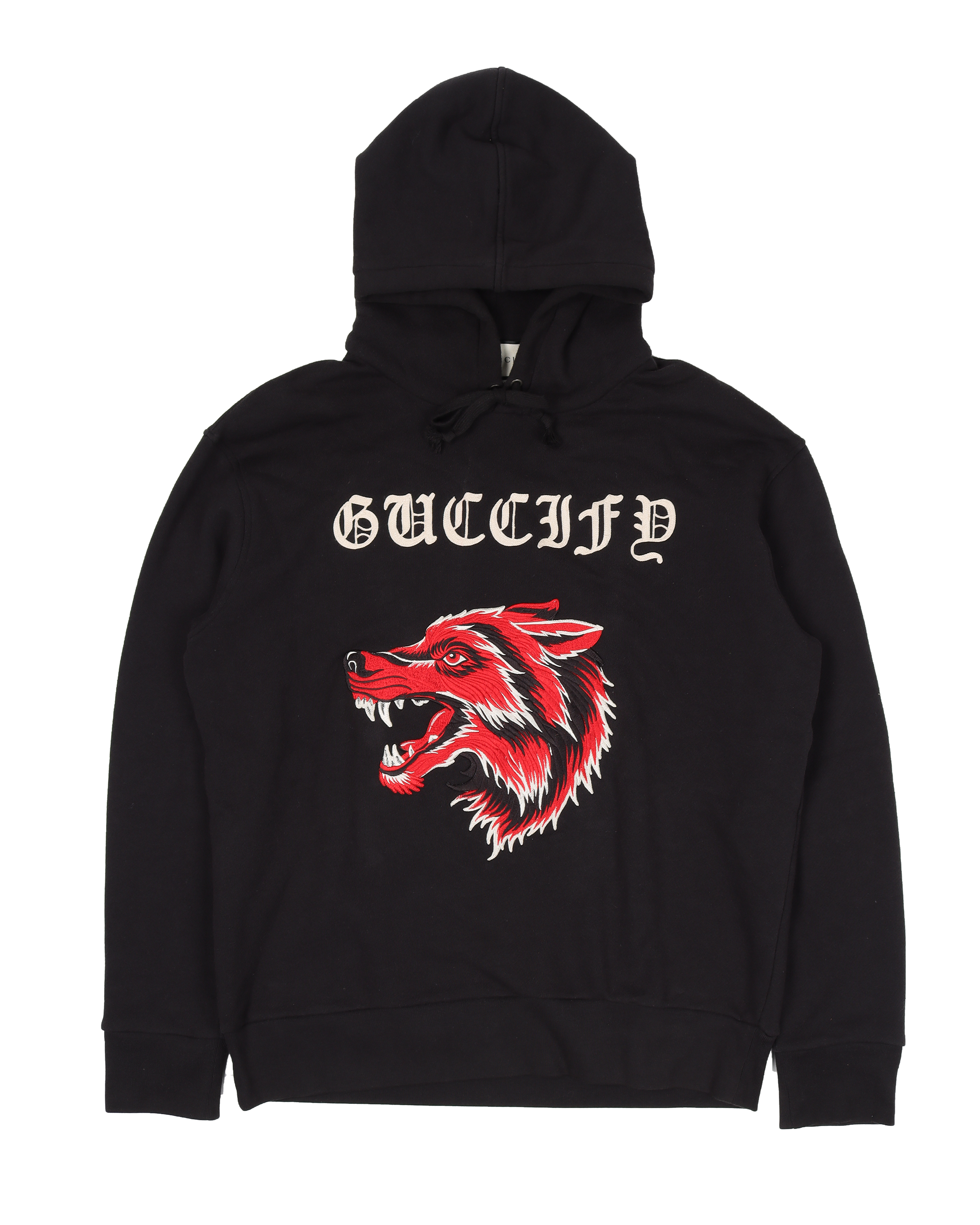 Guccify Wolf Embroidered Hoodie for Men & Women - Stylish Streetwear Pullover with Unique Wolf Design - Perfect for Casual Outfits, Street Fashion, and Winter Layering