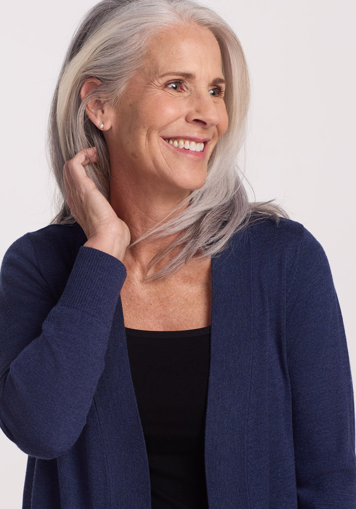Macie Sweater - Twilight Storm Color Women's Knit Pullover | Cozy Winter Fashion for Casual Outings & Office Wear