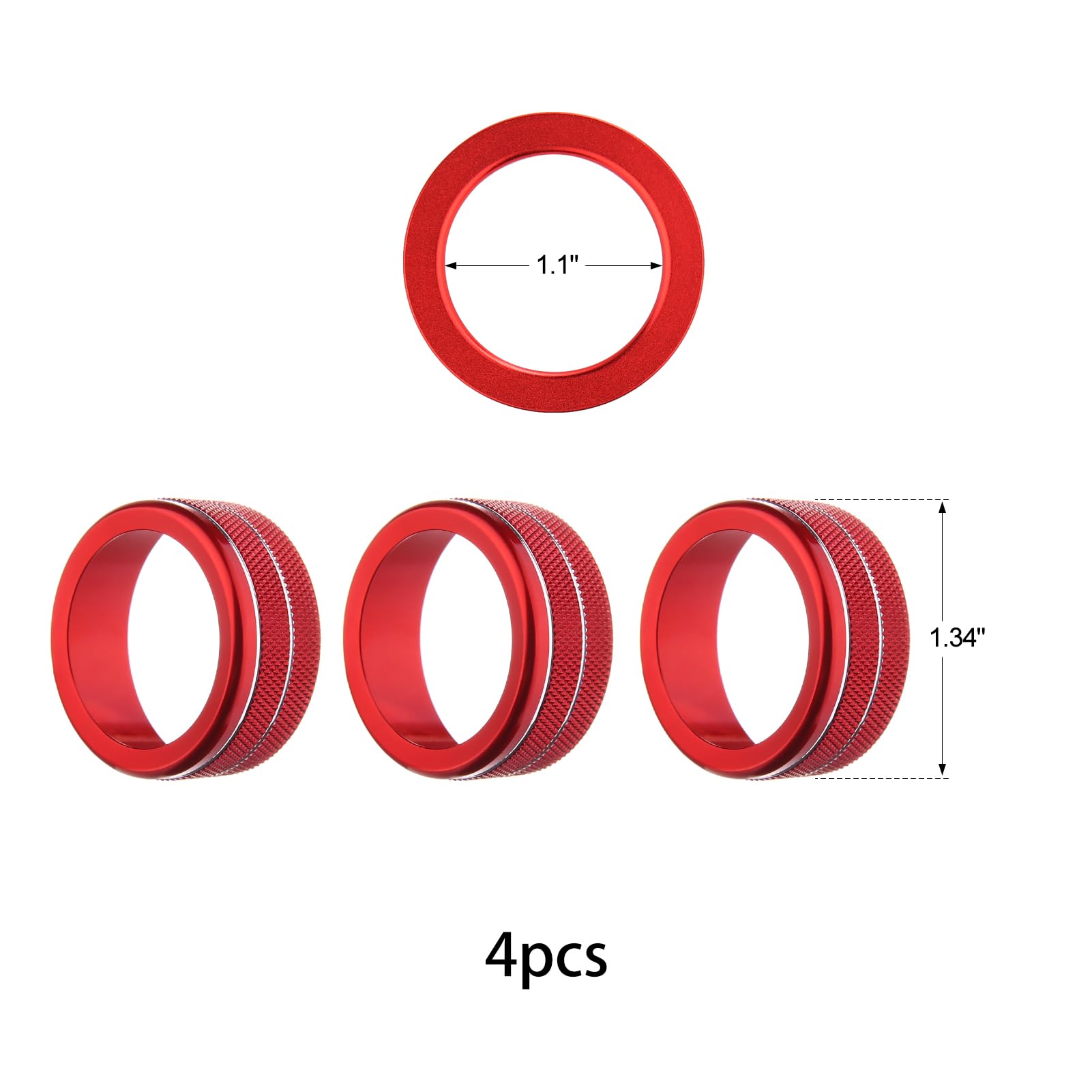 Compatible with Honda Civic Accord CR-V HR-V 2023-2025 | 11th Gen Civic Accessories | Red Car Center Console Cover & AC Knob Engine Start Cover Rings | Interior Upgrade for Enhanced Driving Experience