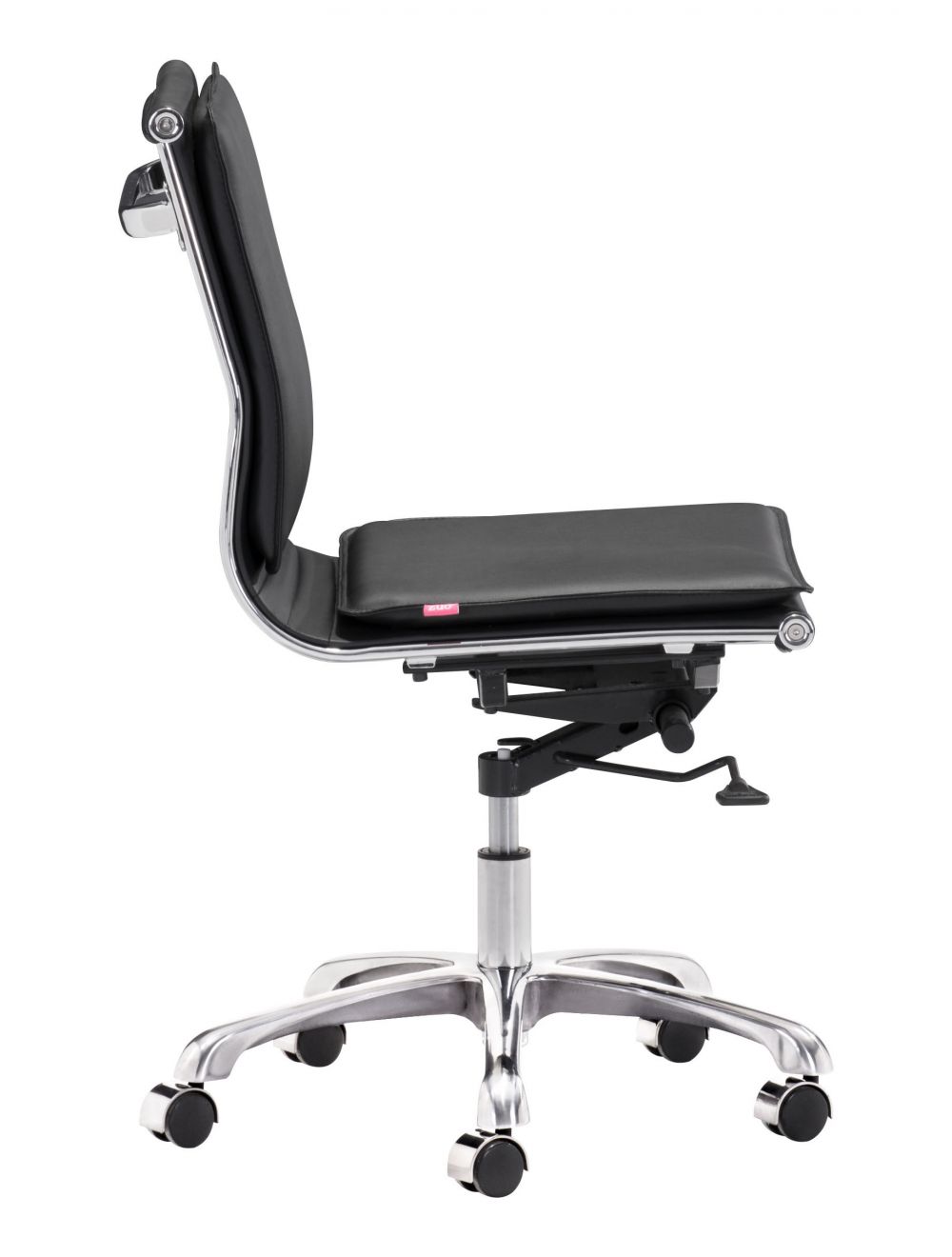 ZUO Lider Plus Armless Leather Office Chair - Ergonomic Modern Executive Desk Chair for Home & Office Workspace