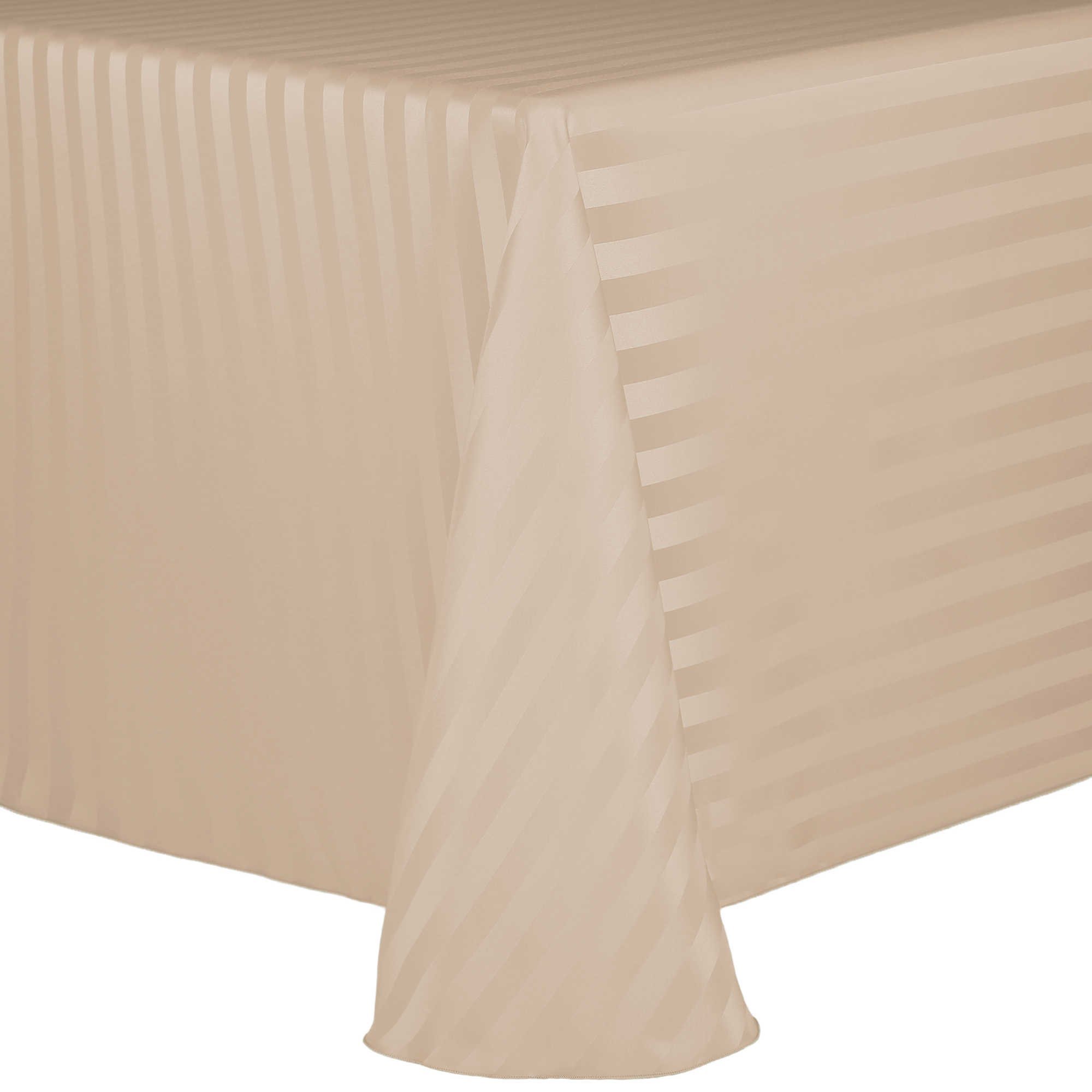 Satin-Stripe Tablecloth 90x132 Inch - Elegant Dining & Cafe Decor