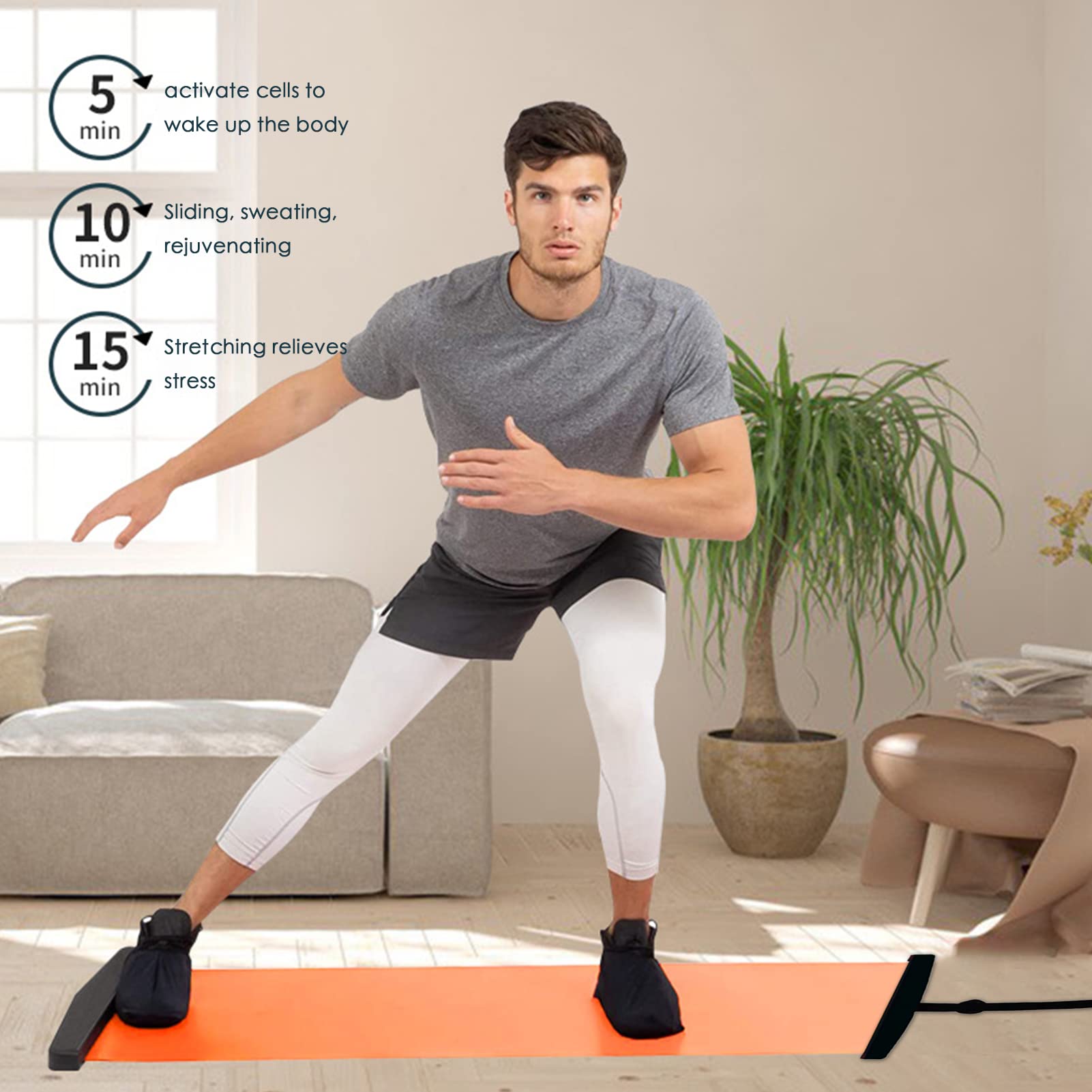 Portable Ice Hockey Slide Board Training Aid - Home Gym Equipment for Workout, Balance & Cardio Exercise | Improve Agility with Included Shoe Booties & Carrying Bag | Perfect for Hockey Training, Home Fitness & Sports Performance