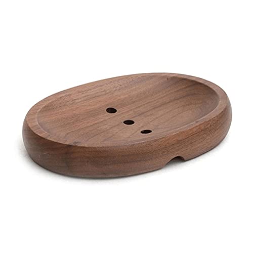 Premium Black Walnut Soap Dish - Handmade Bathroom Soap Holder with Drainage, Natural Wood Soap Tray for Shower, Sink, or Laundry Room - Stylish & Functional Soap Storage Box (Color: Black) - Perfect for Spa, Guest Bathrooms & Farmhouse Decor