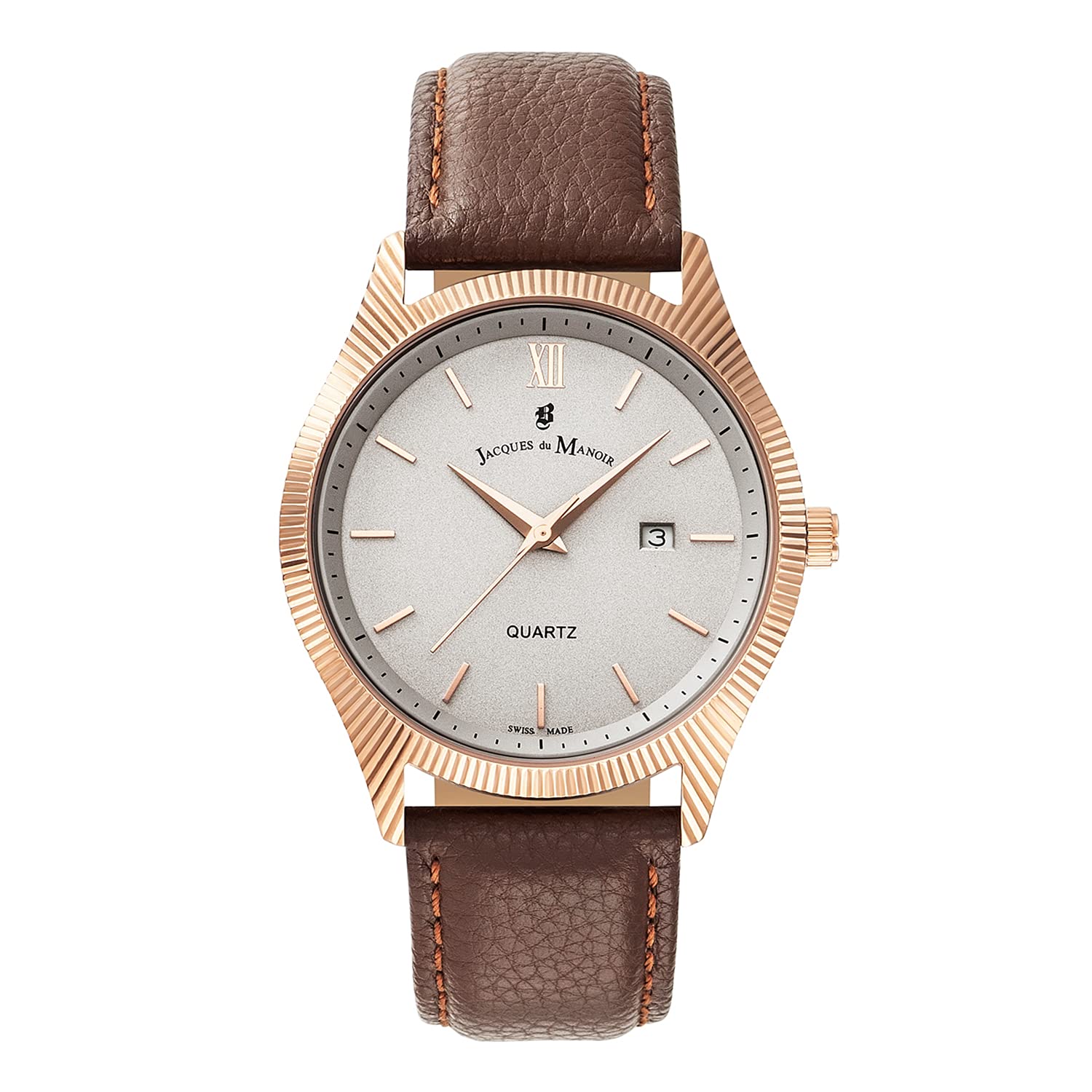 Jacques du Manoir Men's Luxury Swiss Made Watch - Executive Classic Chronograph Wristwatch with Stainless Steel Band (Skyline 80989) - Perfect for Business Meetings, Formal Events & Everyday Wear