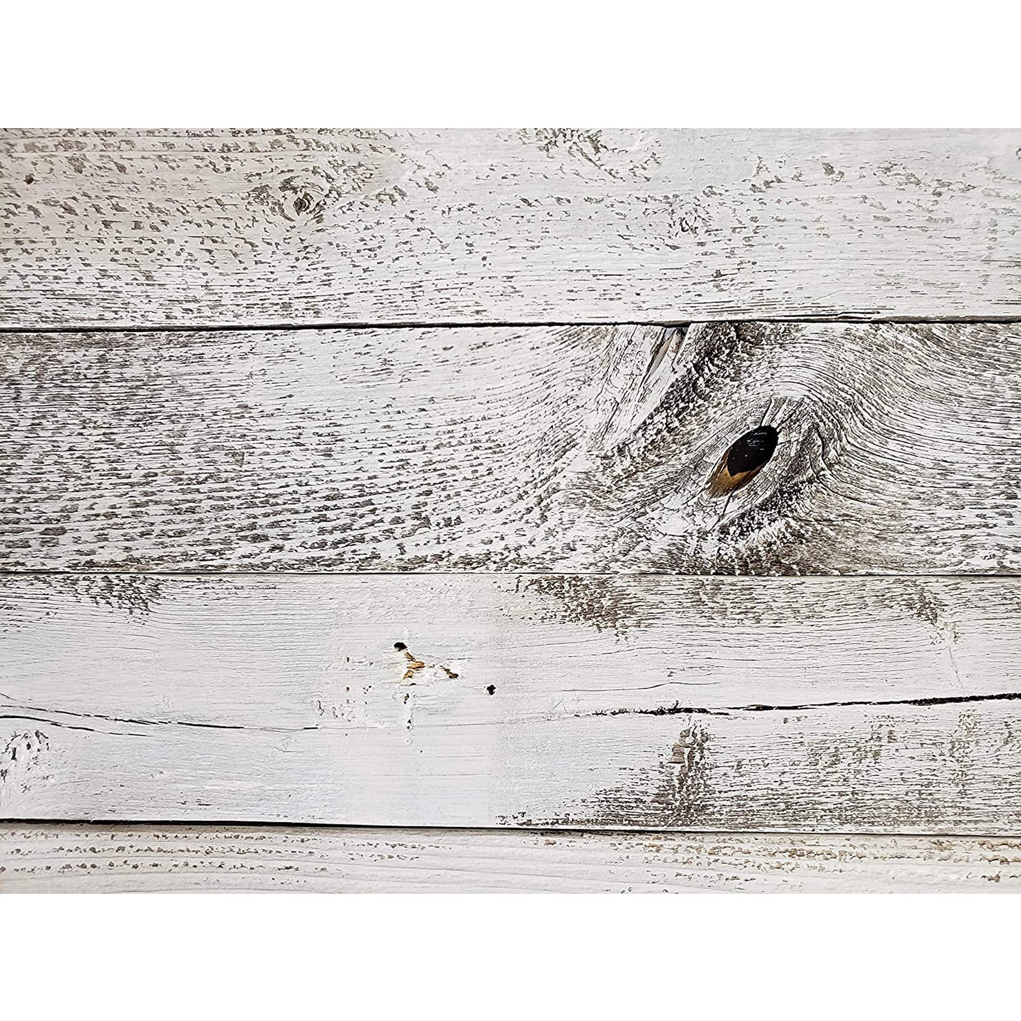 Rockin' Wood Real Wood Peel & Stick Wall Panels - 2ft & 4ft Rustic Reclaimed Barn Wood Planks - White Wash Finish (23 Sq Ft) - Perfect for Accent Walls, Home Decor, and DIY Interior Design Projects
