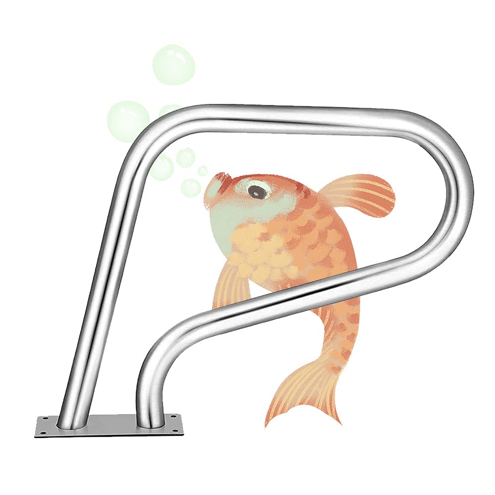Stainless Steel Pool Safety Railings - Silver Swimming Pool Handrails for Backyard, Deck & Garden - Easy to Install 1.0mm Thick - Perfect for Outdoor Pool Safety & Accessibility