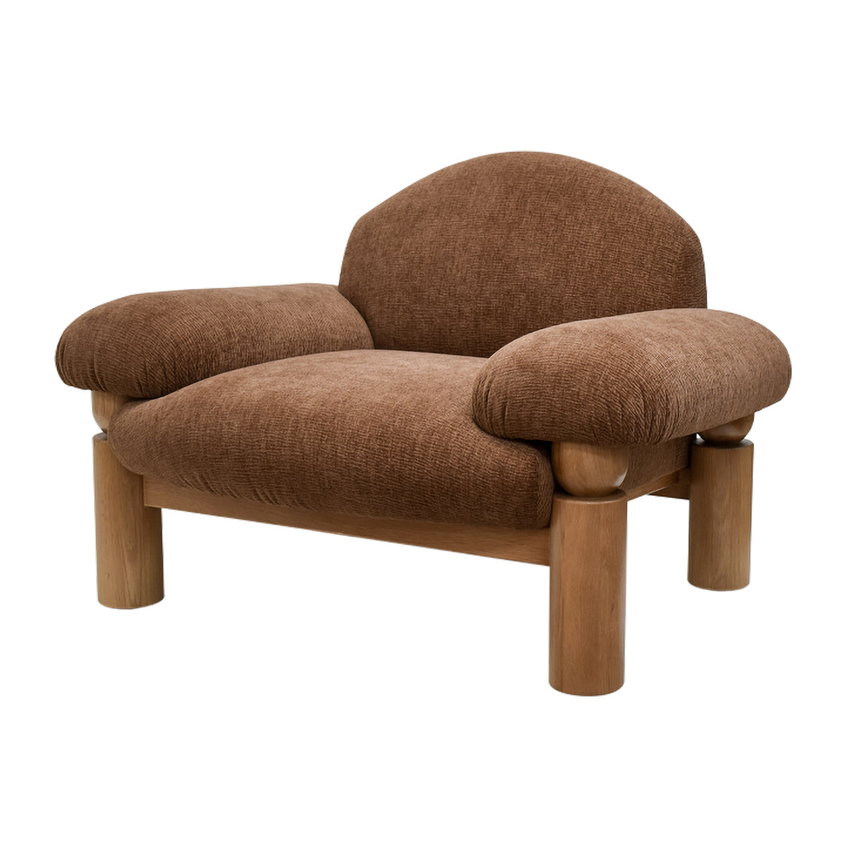 Mcmullin Hugo Armchair - Modern Accent Chair for Living Room, Bedroom & Office - Comfortable Upholstered Lounge Chair with Sturdy Wooden Legs - Perfect for Relaxing, Reading & Decorating Your Home