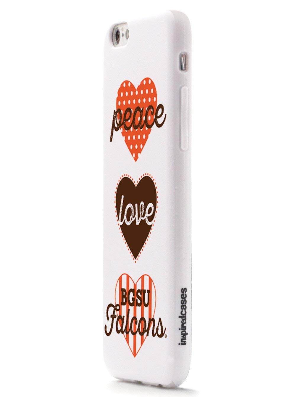 Inspired Cases - iPhone X/Xs Compatible 3D Textured Protective Phone Case - Peace Love BGSU Falcons Design - Durable Shockproof Cover for Everyday Use & Sports Activities