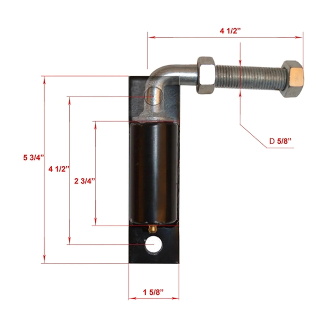 ALEKO 5/8 Inch LM114 Regular Hinge J Bolt for Driveway Gates - Heavy Duty Gate Hardware for Secure Entryways & Fences