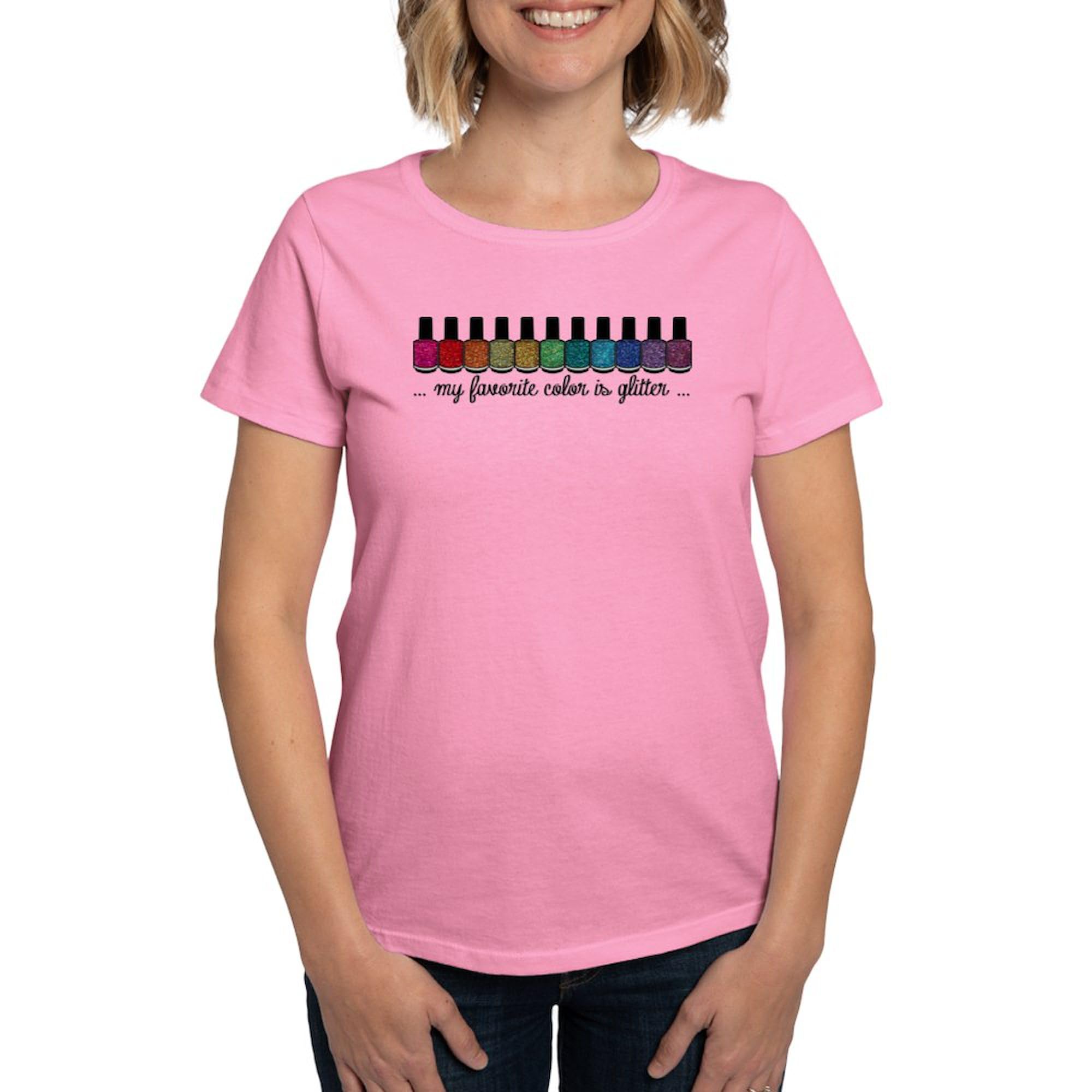 My Favorite Color is Glitter Women's Cotton Dark T-Shirt | Funny Graphic Tee for Parties, Gifts & Everyday Wear