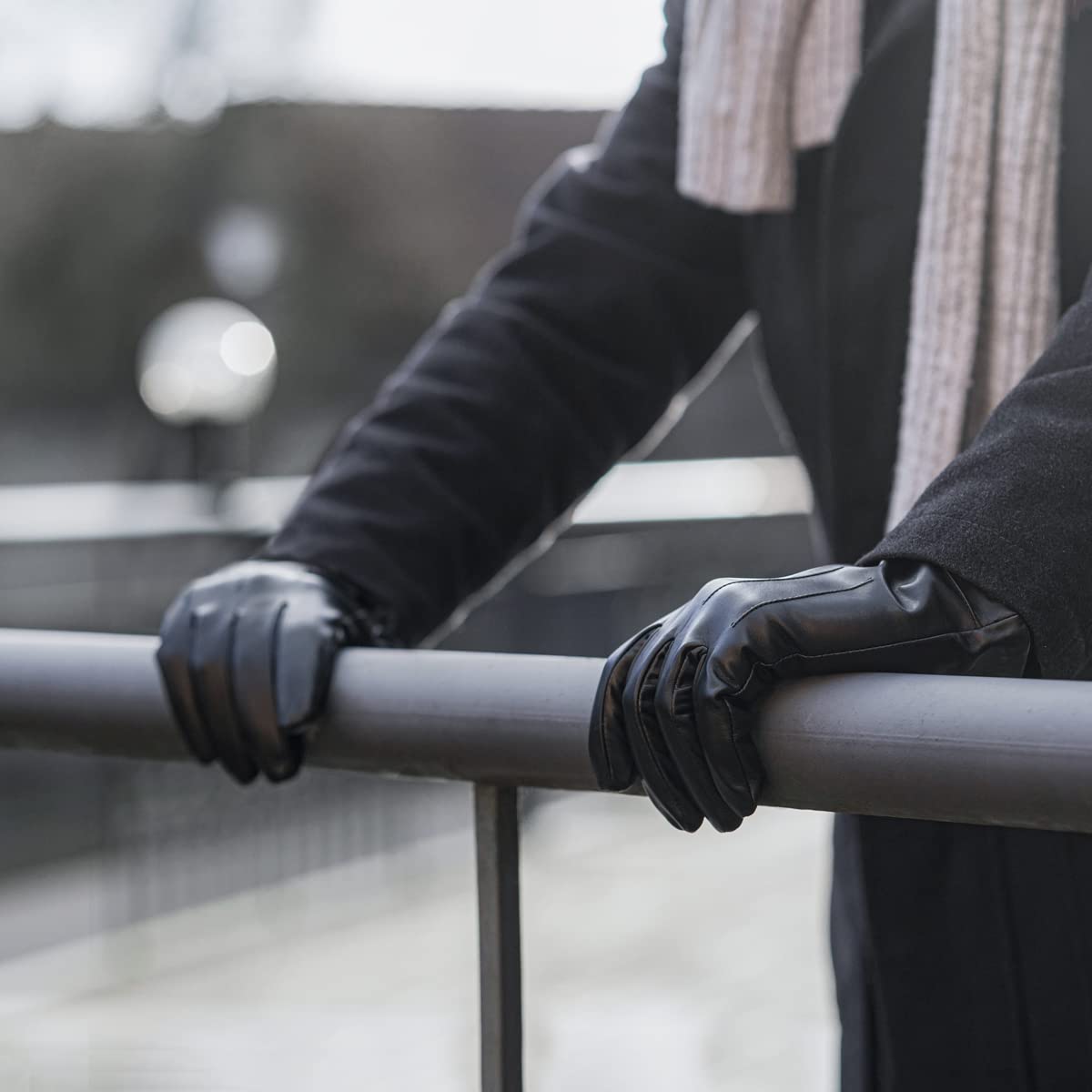 Premium Vegan Leather Gloves for Men - Soft, Durable & Stylish Winter Accessories - Perfect for Driving, Outdoor Activities & Cold Weather Protection