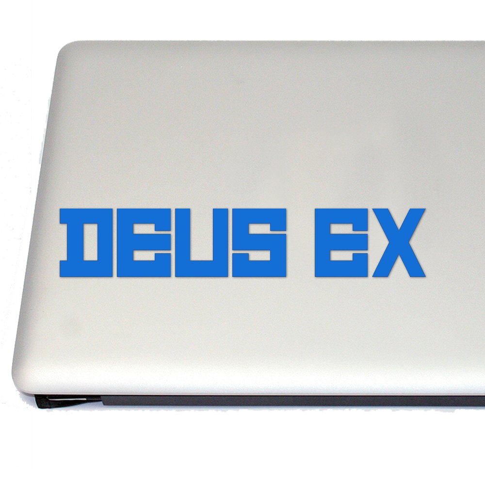 Deus Ex Vinyl Decal Sticker - Olympic Blue Color for Cosplay Costumes & Gaming Fan Gear | Perfect for Laptops, Cars, Helmets & Gaming Accessories