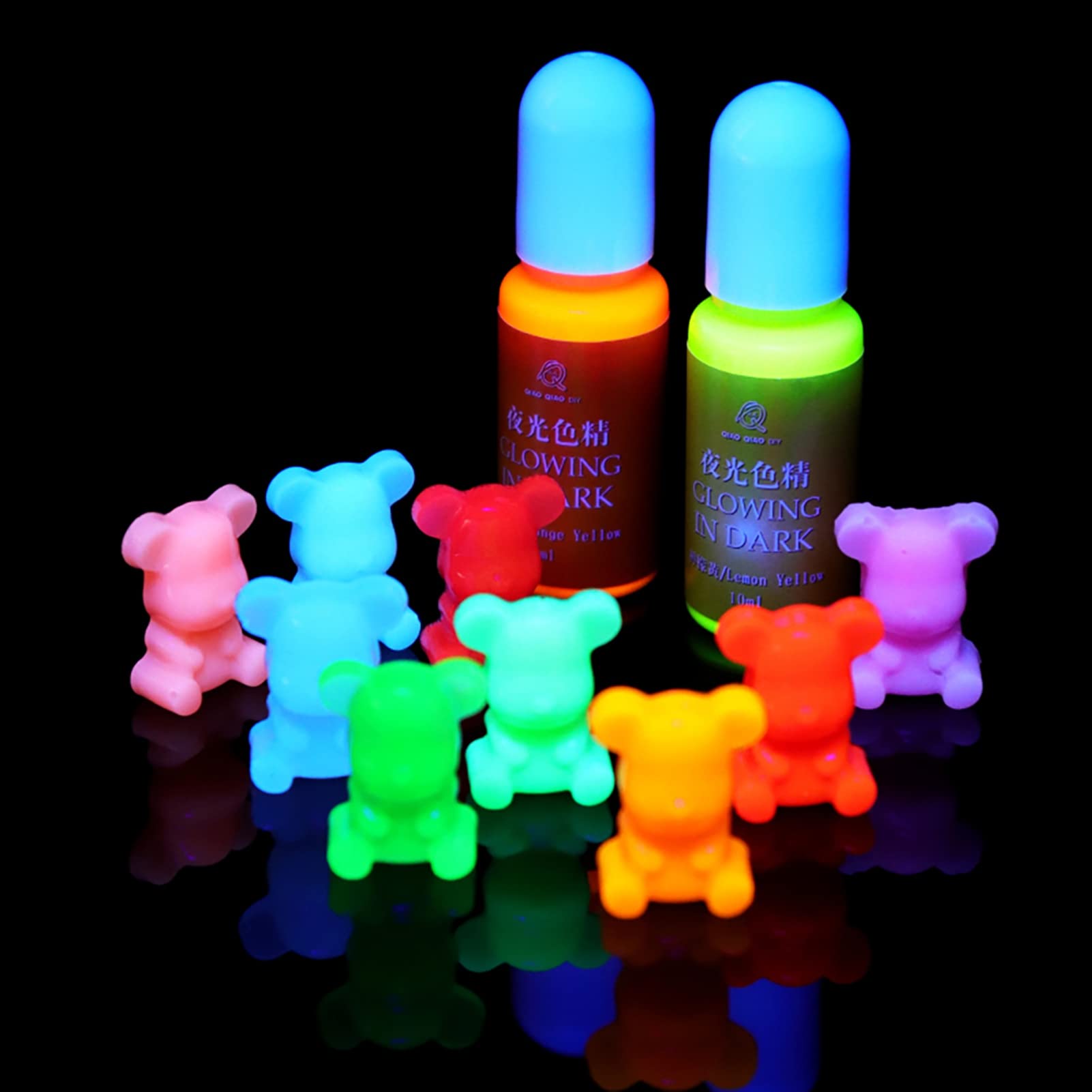 10ml High Concentration Epoxy Resin Color Pigment Dye - Glow in The Dark UV Reactive Luminous Liquid (Sapphire Blue) for DIY Crafts, Jewelry Making, and Resin Art Projects