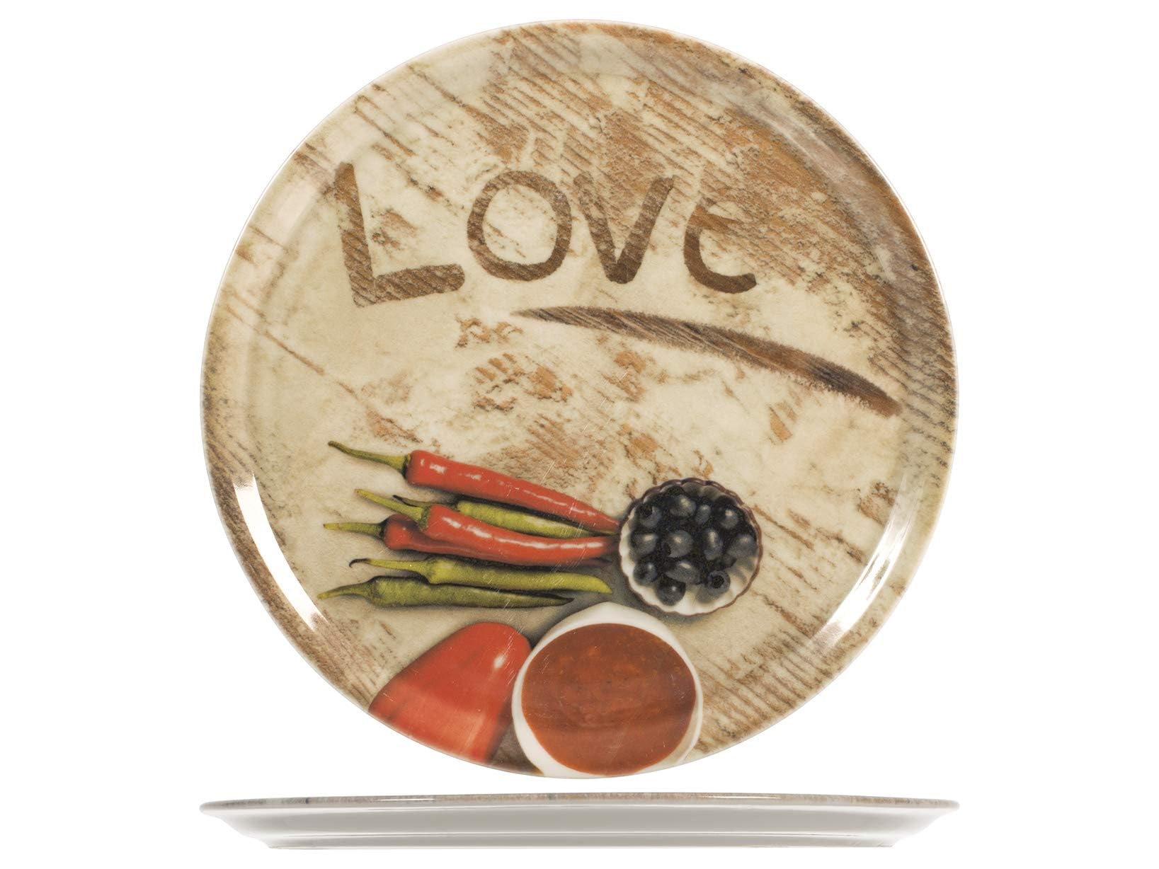 Premium Saturnia Set of 6 Large Pizza Plates - 12 Inch Durable Ceramic Dinner Plates for Pizza, Pasta, Appetizers - Perfect for Family Dinners, Parties & Restaurant Use