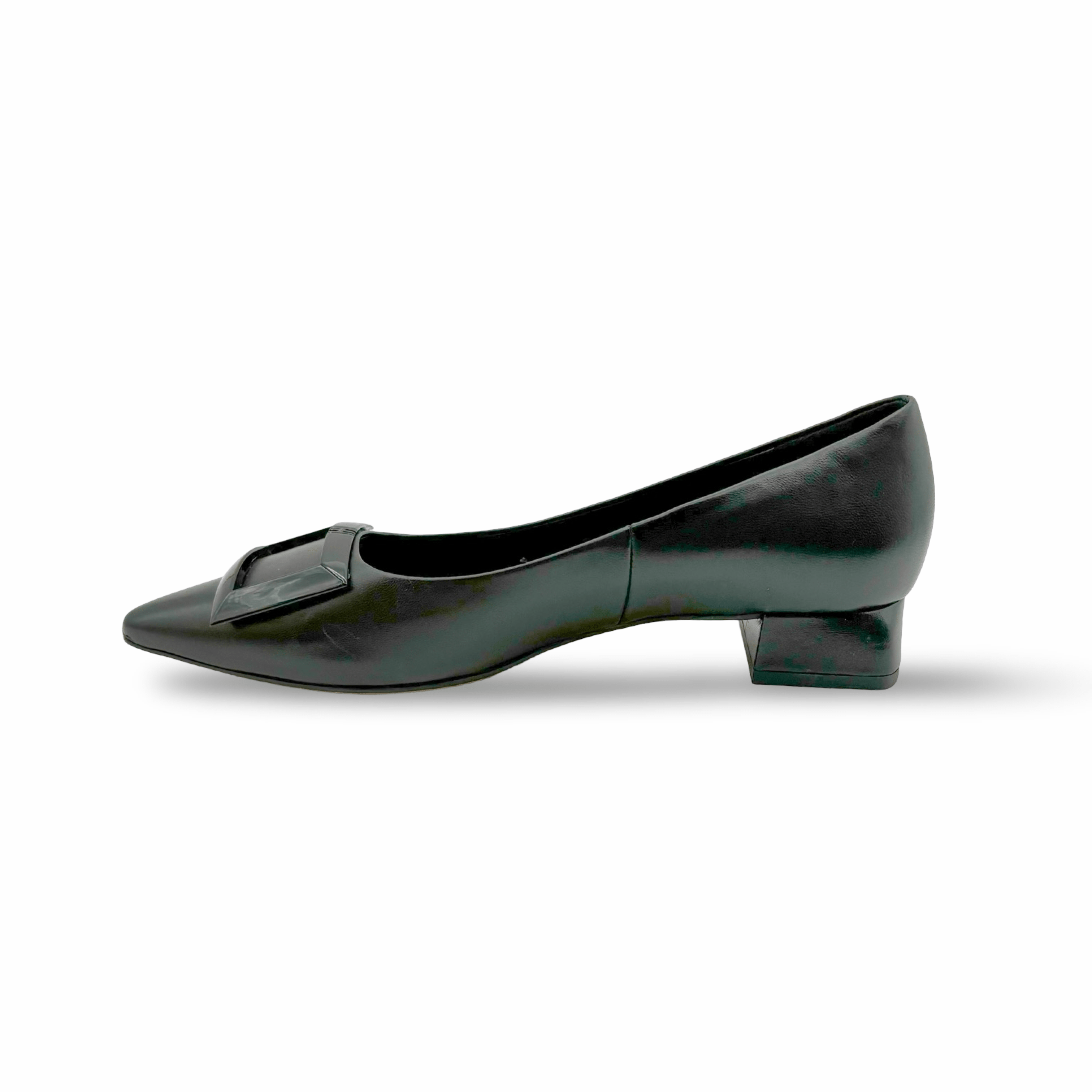 Holly Black Leather Flat Shoes for Women - Comfortable & Stylish Slip-On Loafers - Perfect for Work, Office, and Casual Wear
