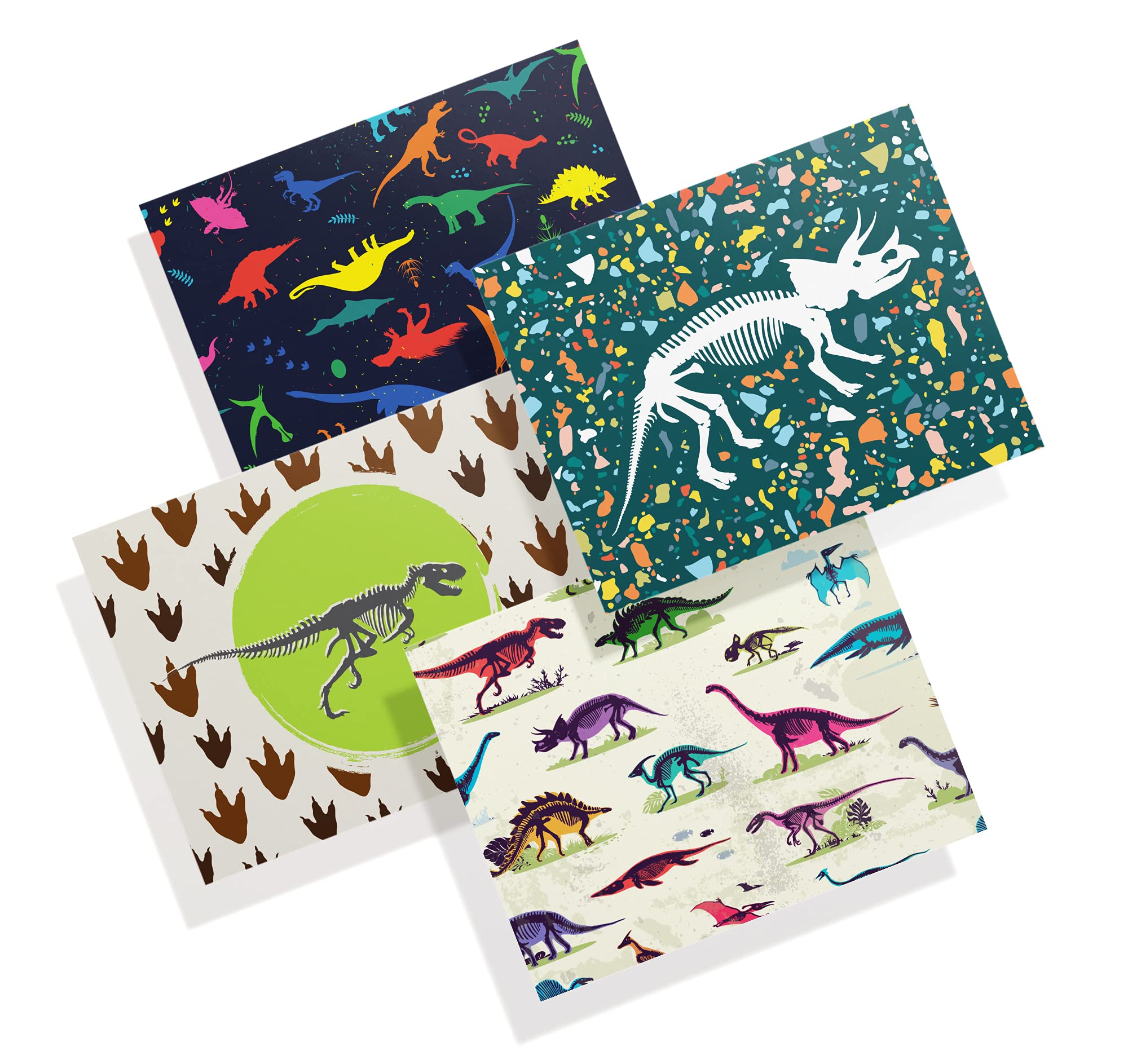 Dinosaur Greeting Cards Set of 12 - Blank Note Cards with Envelopes for Thank You Notes & All Occasions - 5.5