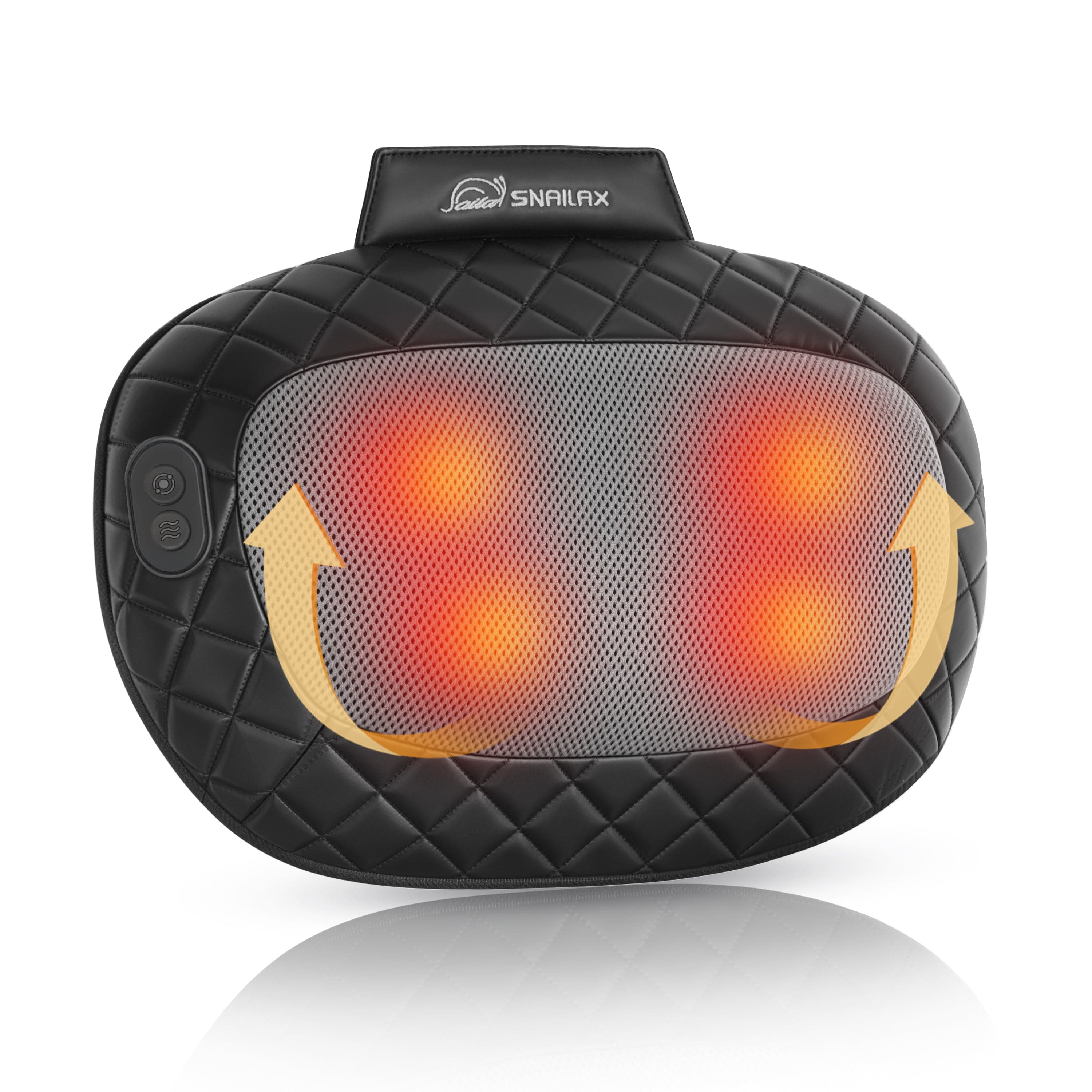Snailax Shiatsu Deep Tissue Massage Pillow with Heat for Back, Neck & Shoulder Pain Relief - Portable Kneading Massager for Home, Office & Car Use