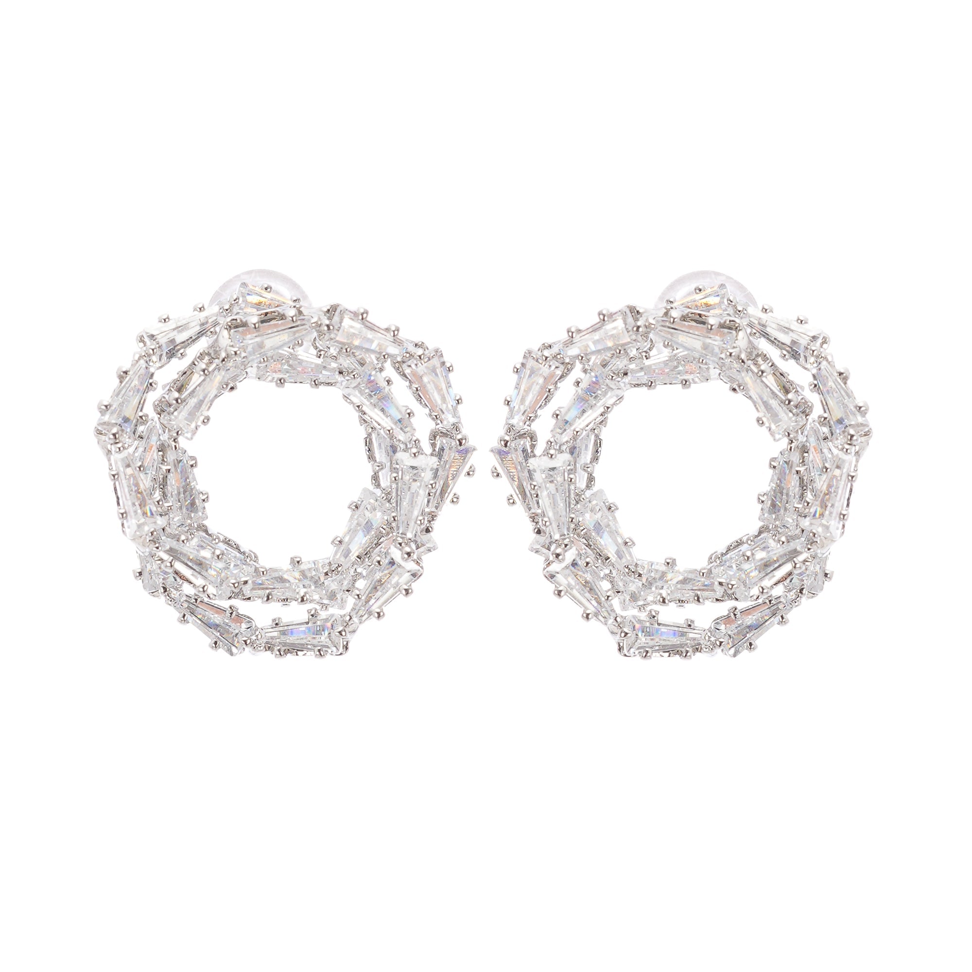 Amelie Crystal Embellished Earrings for Women - Elegant Rhinestone Dangle Earrings for Party, Wedding & Evening Wear