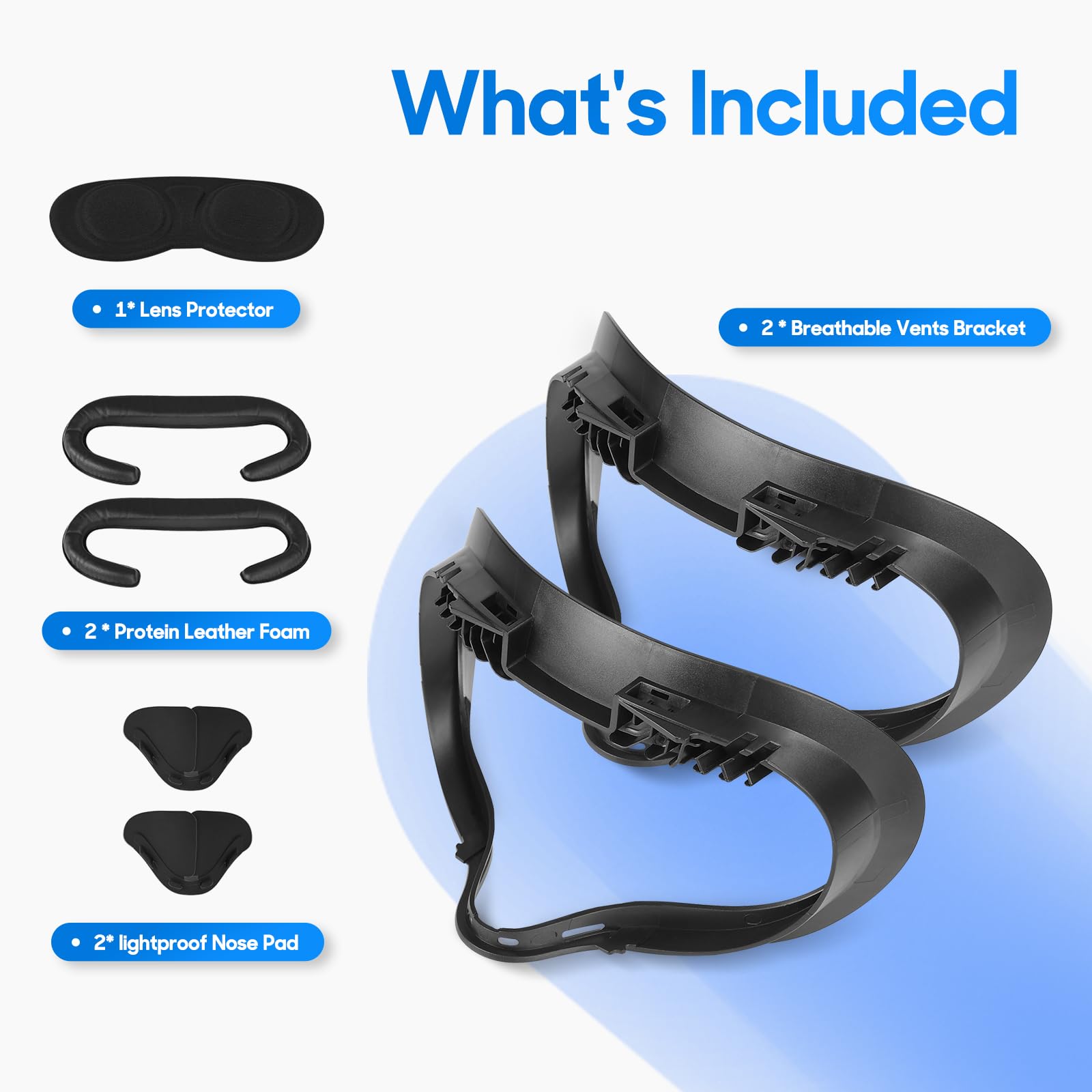 2-Pack TechKen VR Face Pad for Meta Quest 2 - Ventilated Cooling Foam Cover with Airflow Design | Enhanced Comfort for Gaming, Fitness & Extended VR Sessions