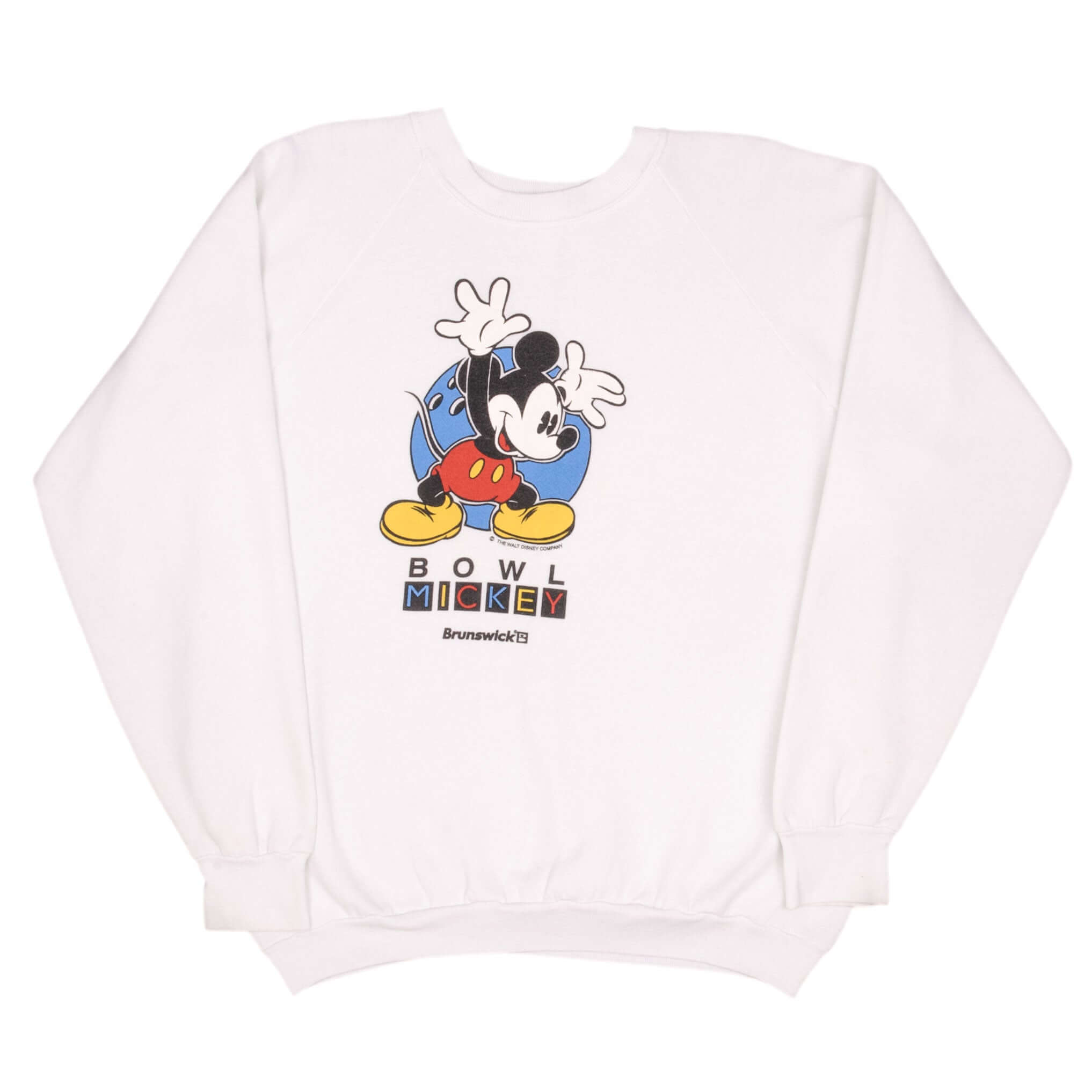 Vintage 1980s Disney Mickey Mouse Brunswick Bowling Sweatshirt XL - Made in USA - Retro Unisex Pullover for Bowling Fans & Disney Collectors