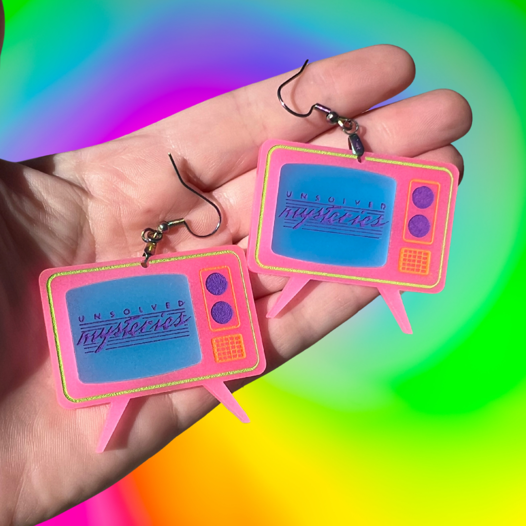Unsolved Mysteries Glow in the Dark Dangle Earrings - Gothic Jewelry for Women, Unique Halloween Accessories, Perfect for Parties, Raves & Nighttime Events
