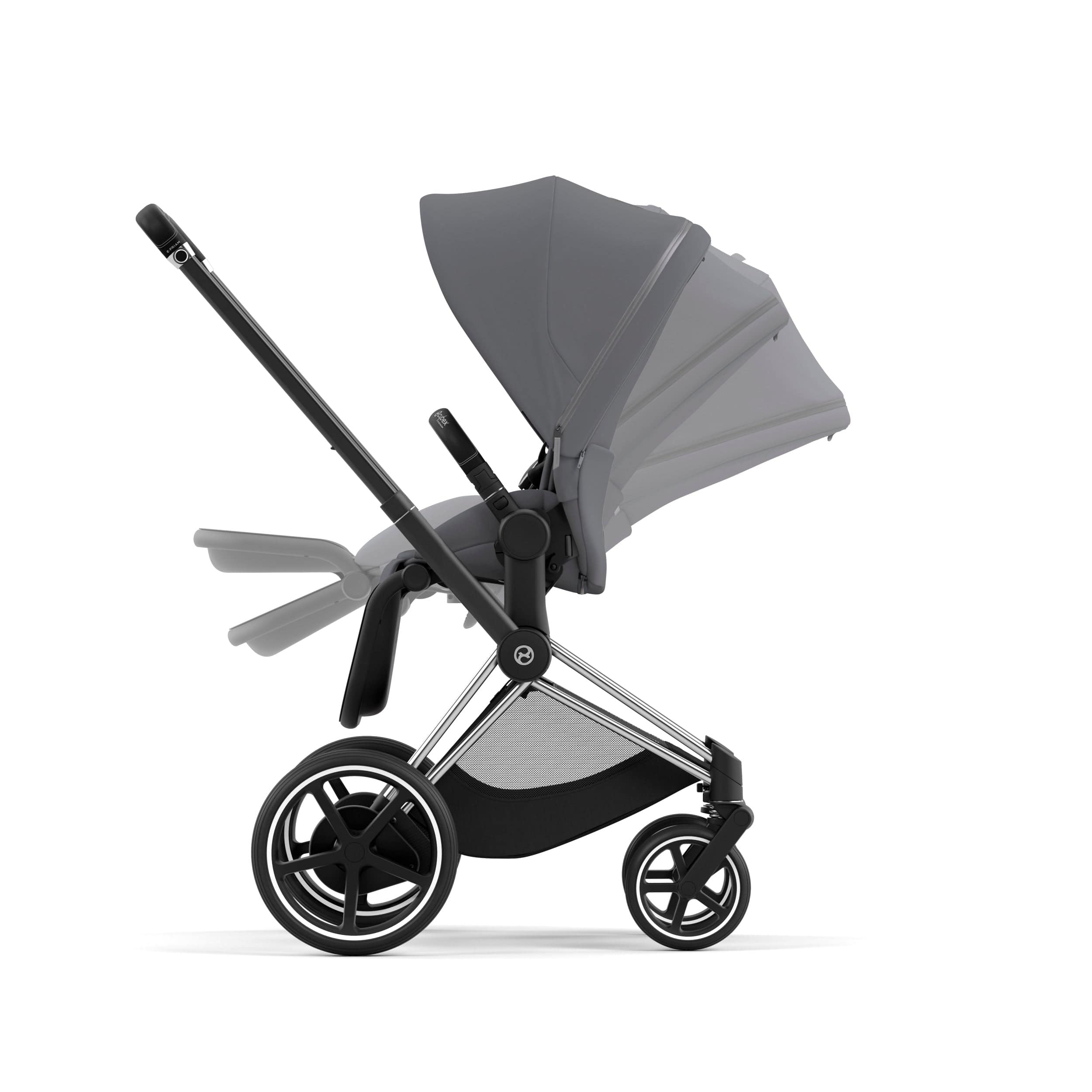 Cybex ePriam 2 Complete Stroller - Lightweight Chrome & Black Baby Stroller for Newborns to Toddlers | Perfect for City Walks, Shopping & Travel