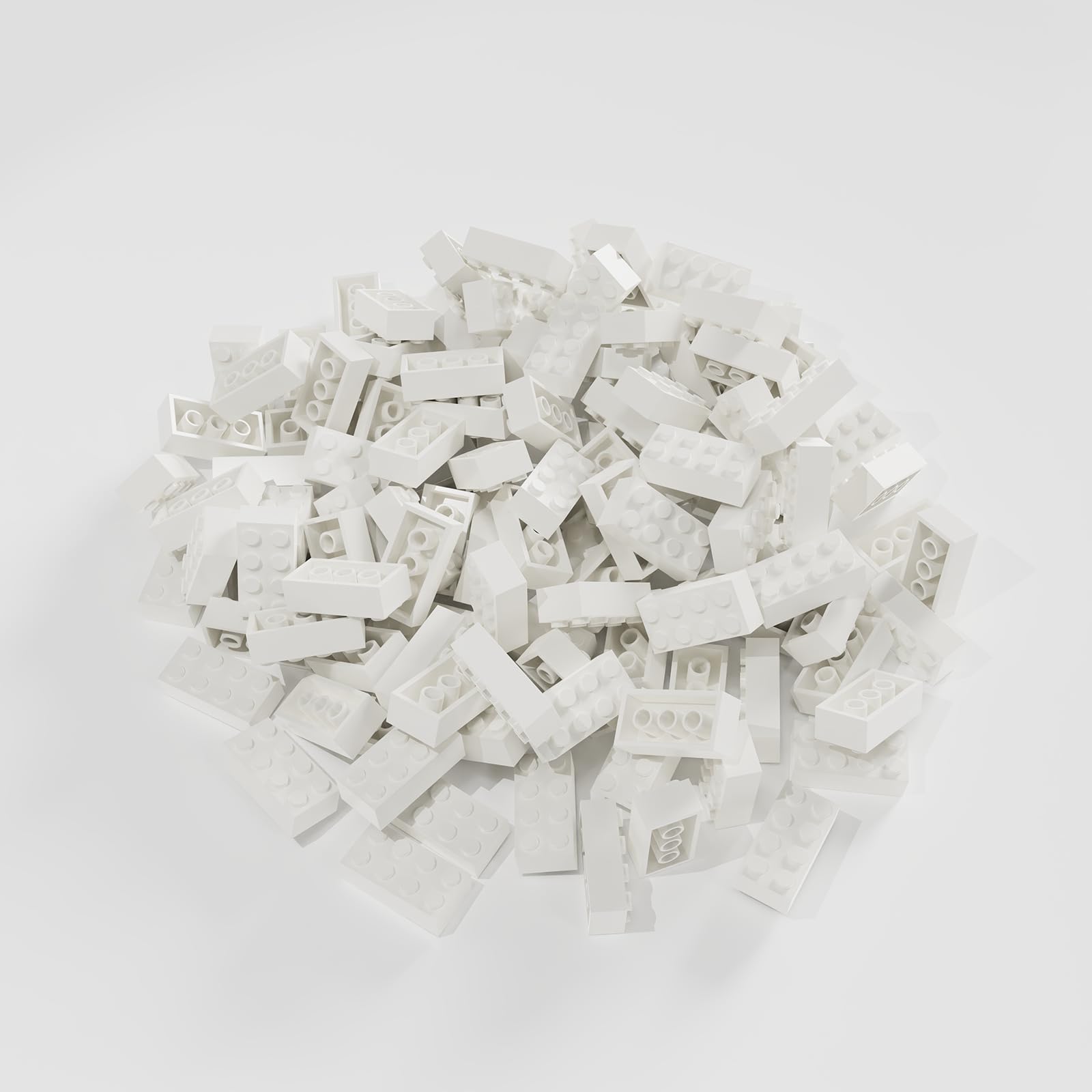 300-Piece Classic White 2x4 Bulk Brick Blocks - Compatible with Lego 3001 & Major Building Brands | Creative Construction Toy for Kids, DIY Projects & STEM Learning