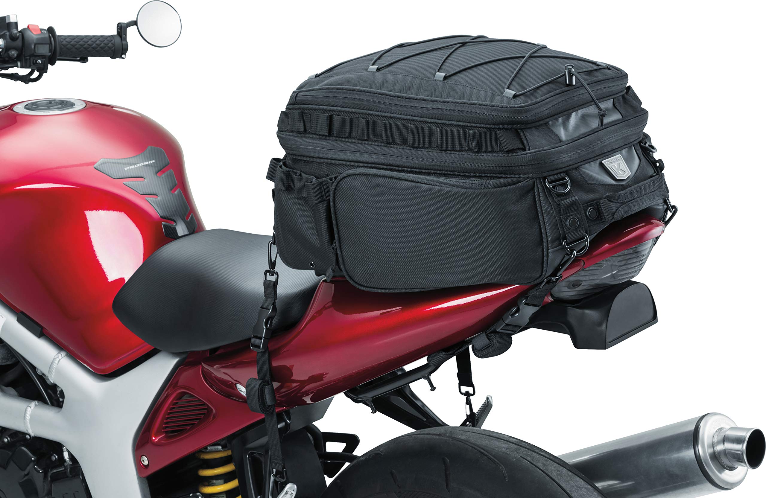 Kuryakyn 5214 Momentum Roamer Motorcycle Tail Bag - Waterproof Travel Luggage for Rear Fender, Passenger Seat & Trunk - Black Storage Bag with Adjustable Straps - Perfect for Road Trips, Commuting & Adventure Riding