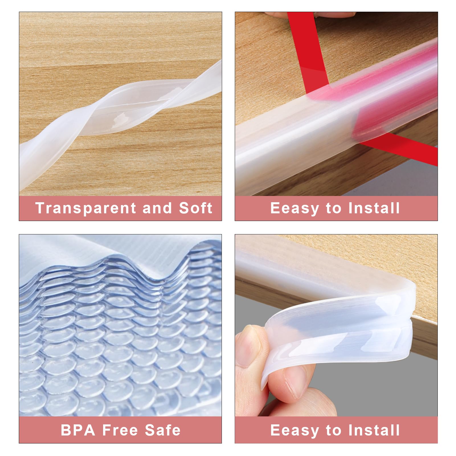 100% Silicone Baby Proofing Corner Protectors - Soft Edge Guards & Furniture Safety Bumpers with Strong Adhesive for Sharp Corners - Perfect for Childproofing Homes, Offices & Daycare Centers