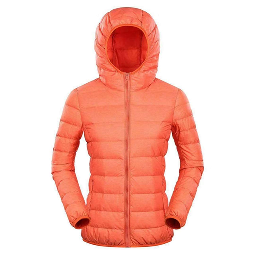 Ultra Light Women's Down Jacket - Hooded Windproof Warm Winter Coat with Duck Down Fill for Outdoor Activities & Travel